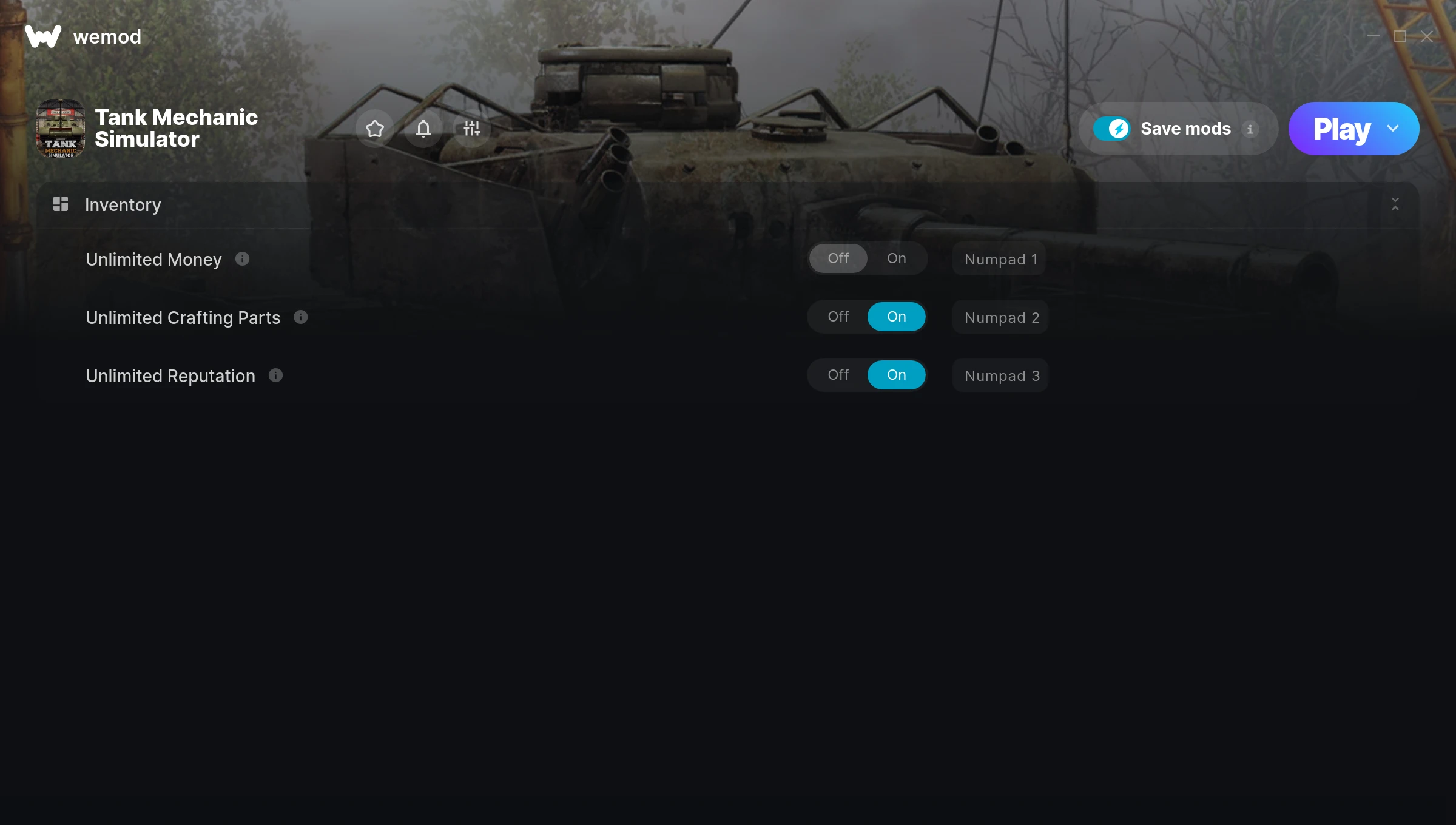 Tank Mechanic Simulator Trainer screenshot