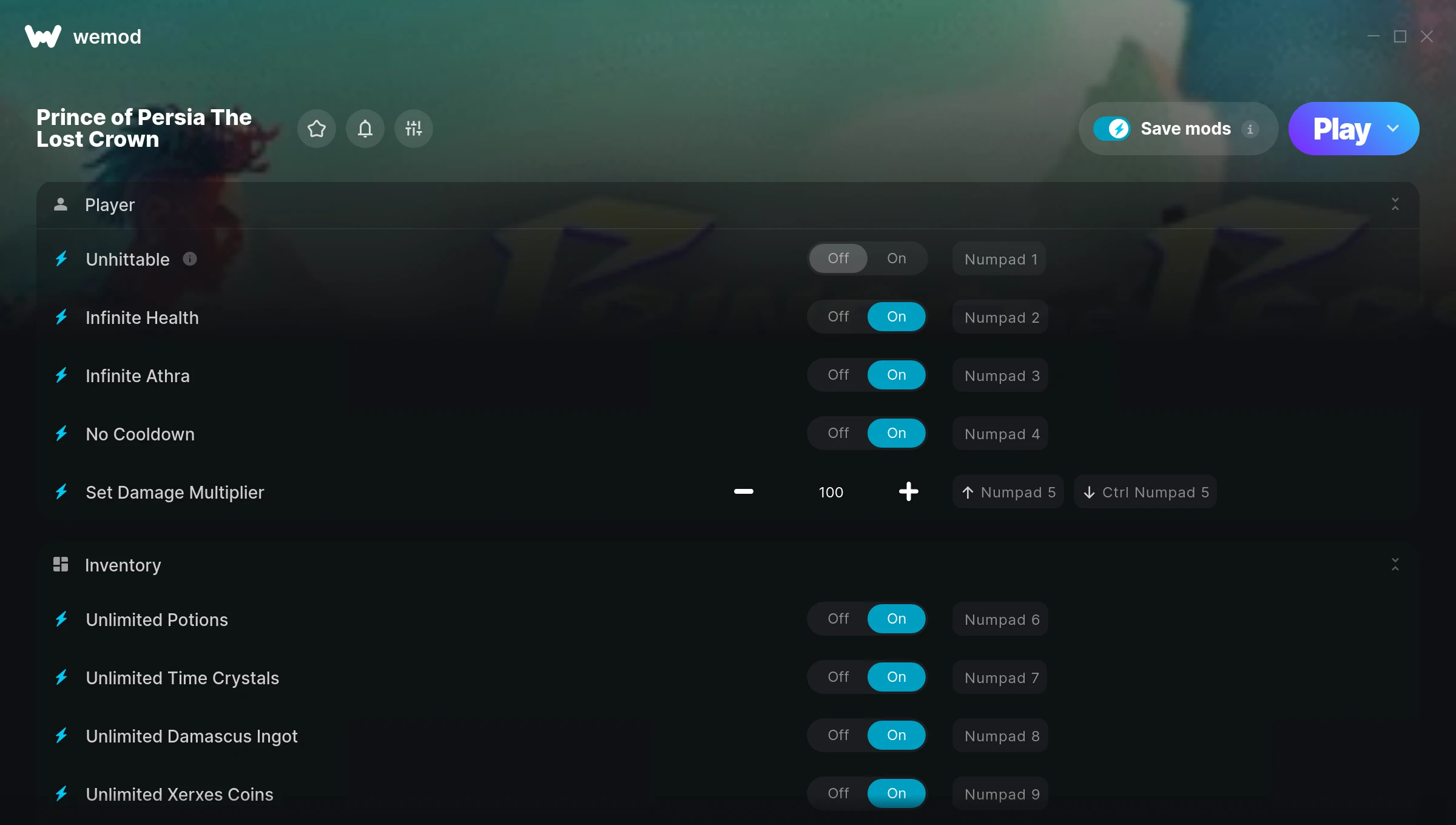 Prince of Persia The Lost Crown Trainer screenshot