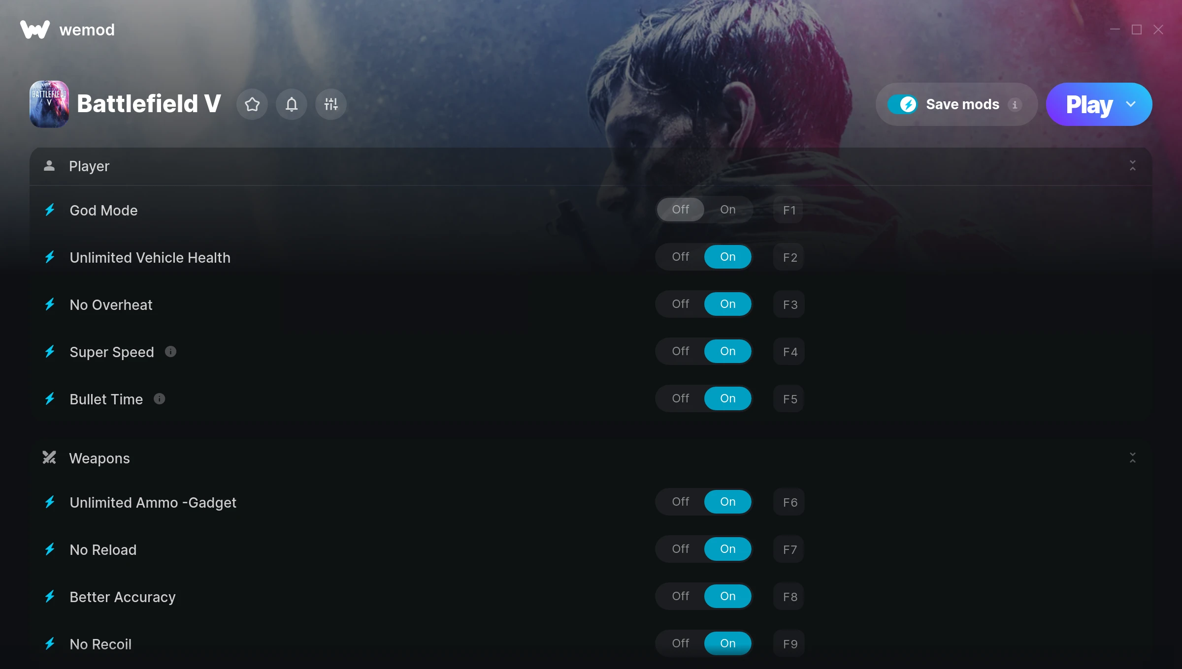 Battlefield V Trainer screenshot