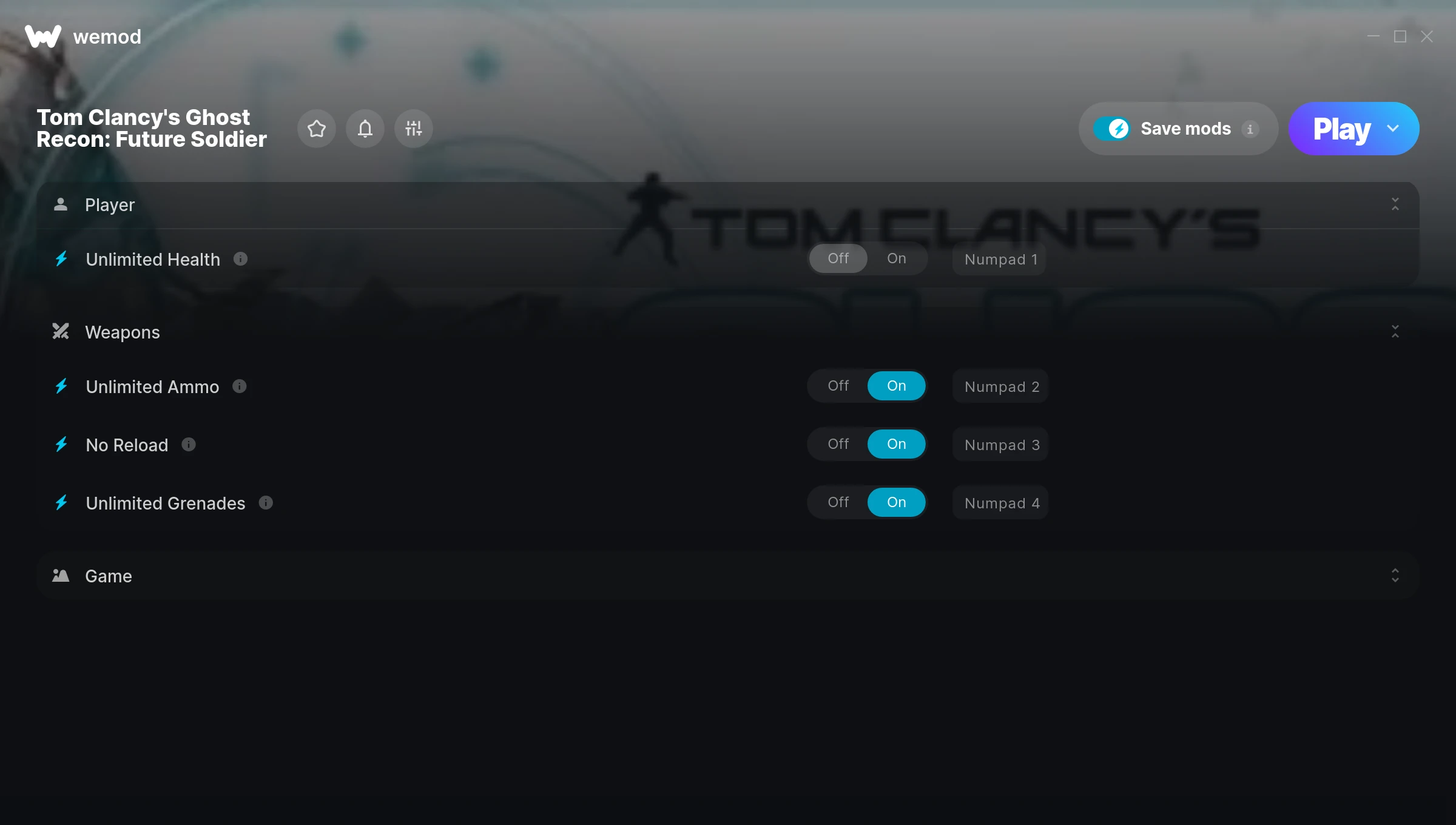 Tom Clancy's Ghost Recon: Future Soldier Trainer screenshot