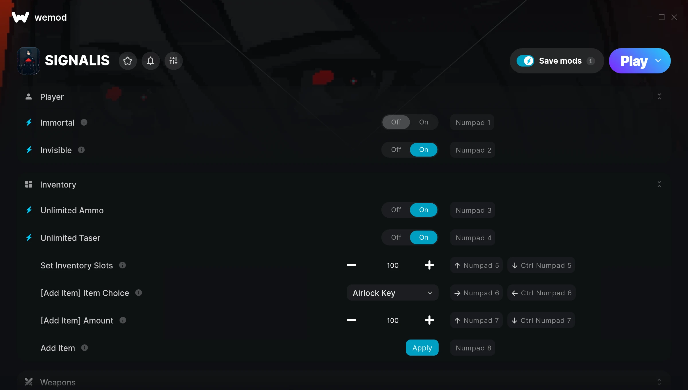 SIGNALIS Trainer screenshot