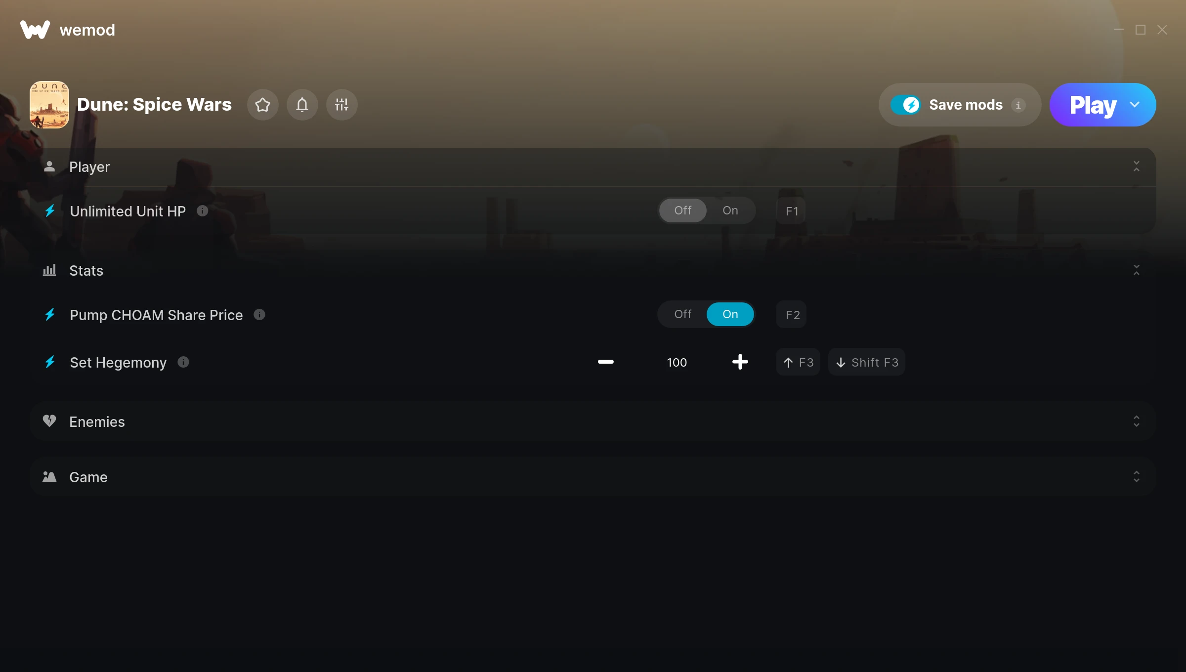 Dune: Spice Wars Trainer screenshot