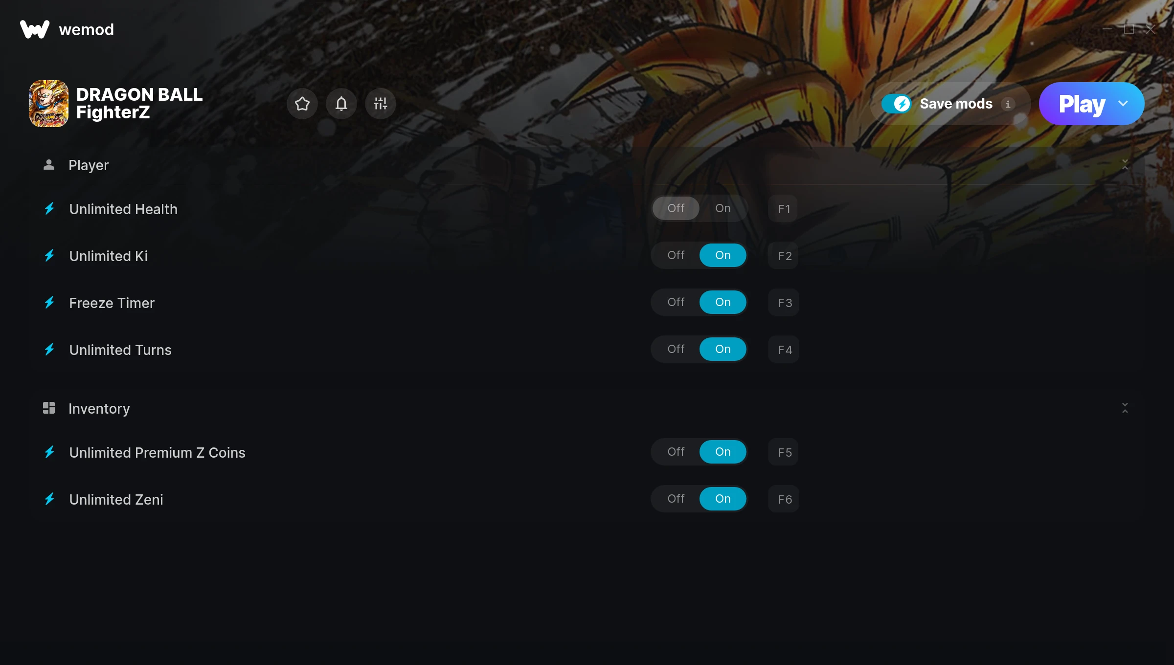 Dragon Ball Fighterz Trainer screenshot