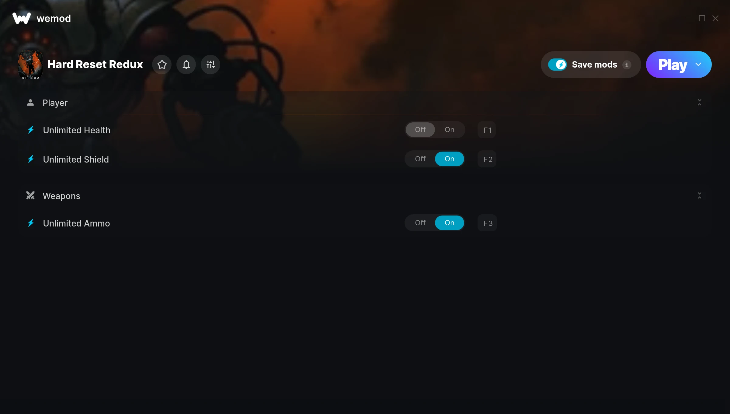 Hard Reset Redux Trainer screenshot