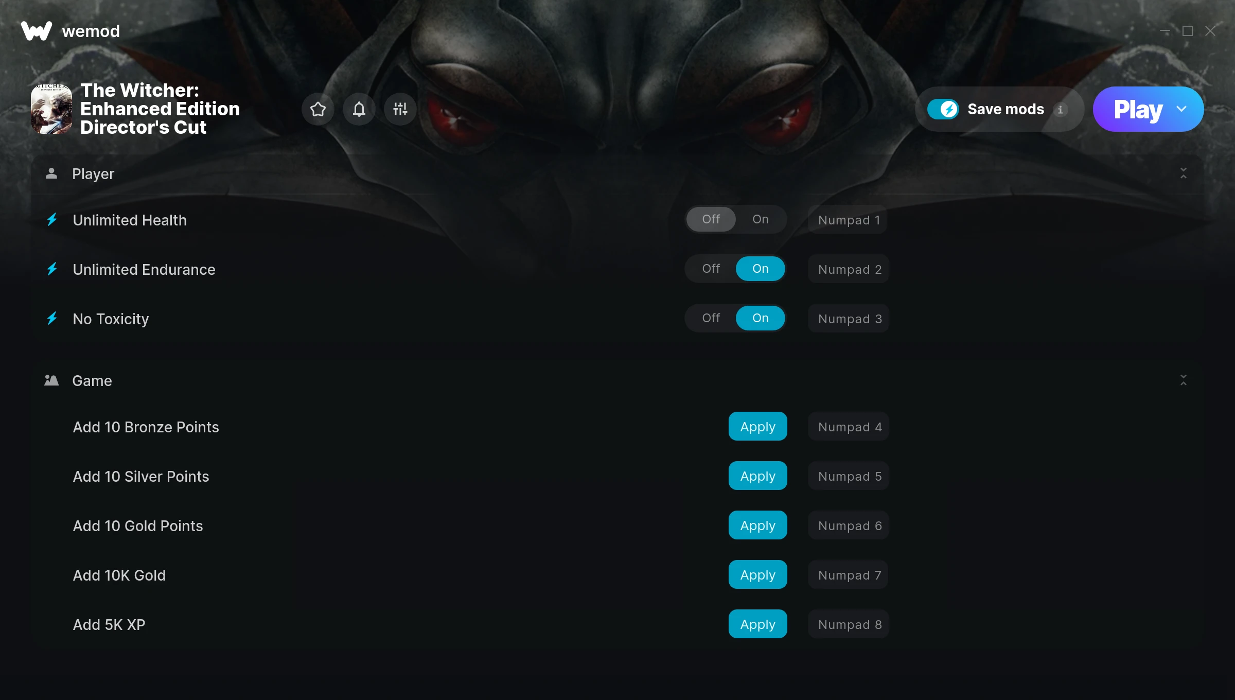 The Witcher: Enhanced Edition Director's Cut Trainer screenshot