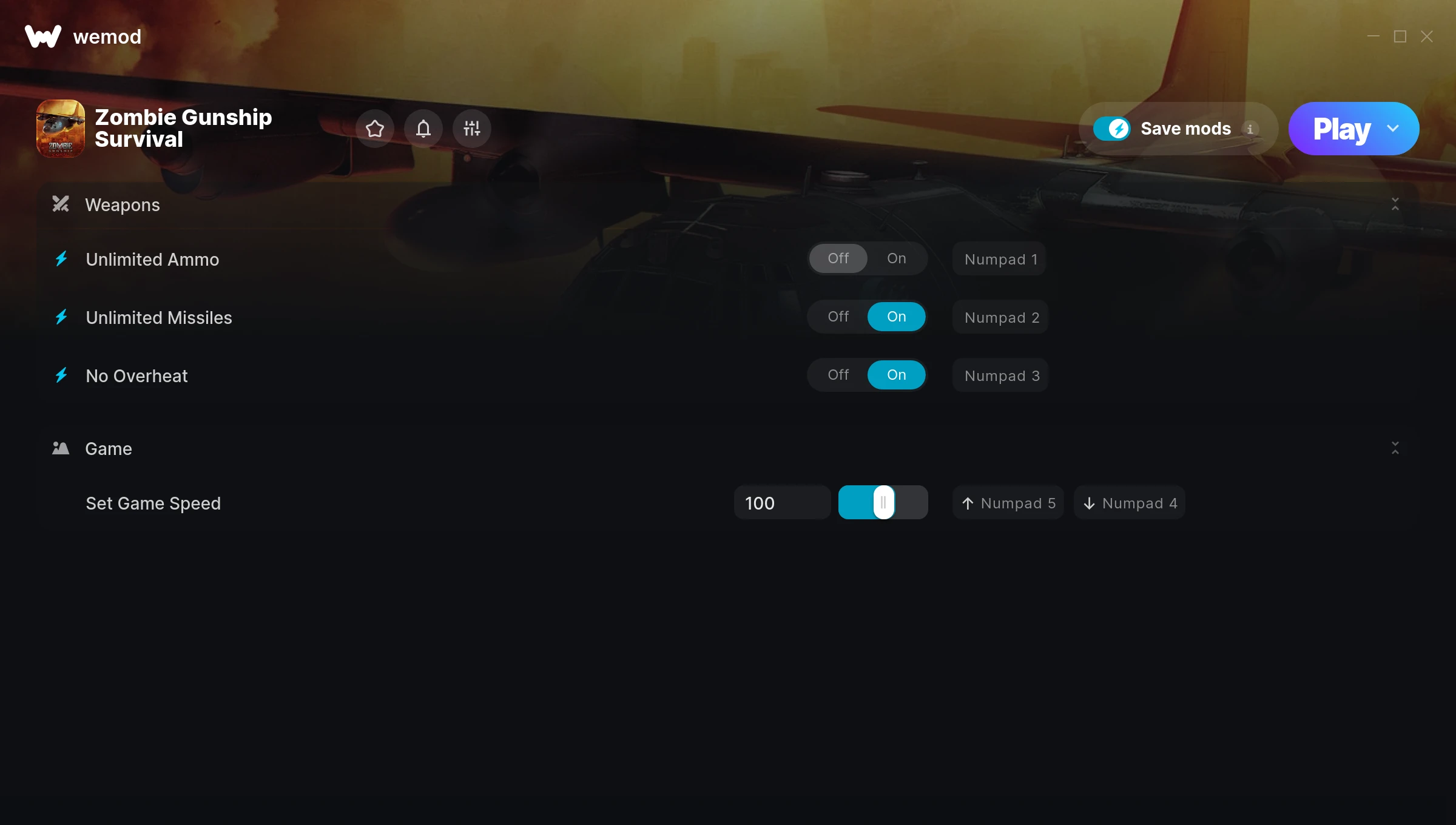 Zombie Gunship Survival Trainer screenshot