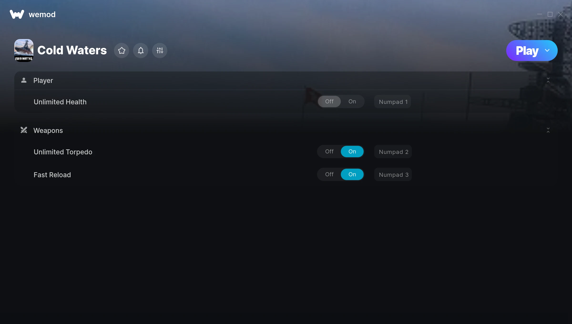 Cold Waters Trainer screenshot