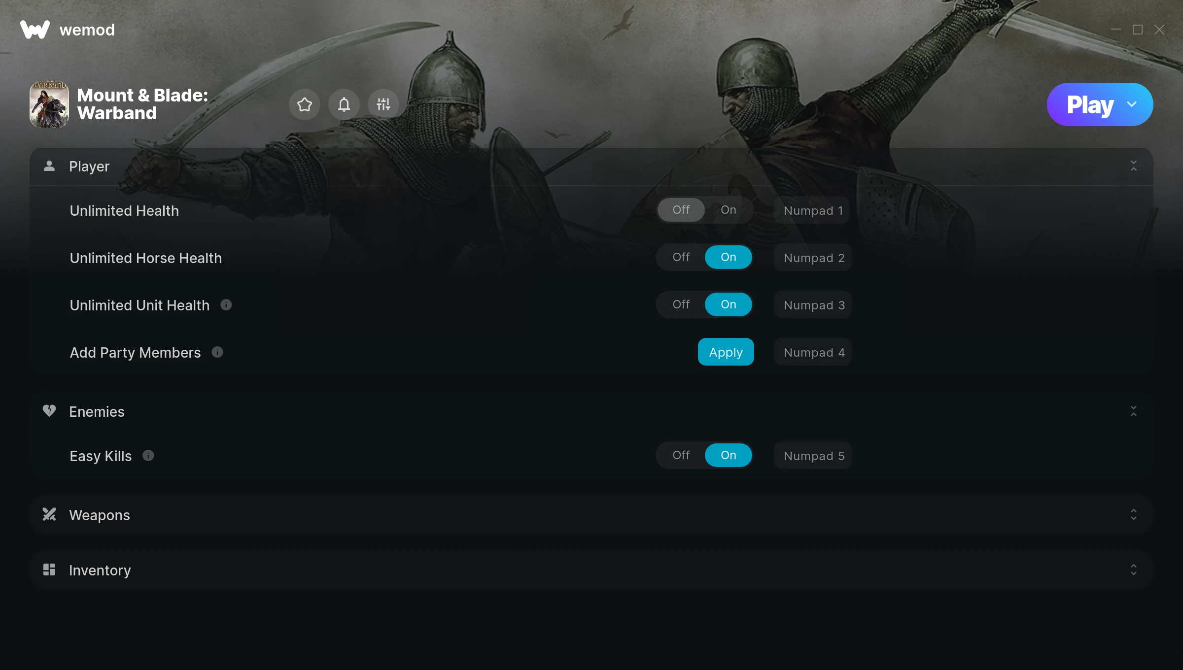 Mount & Blade: Warband Trainer screenshot