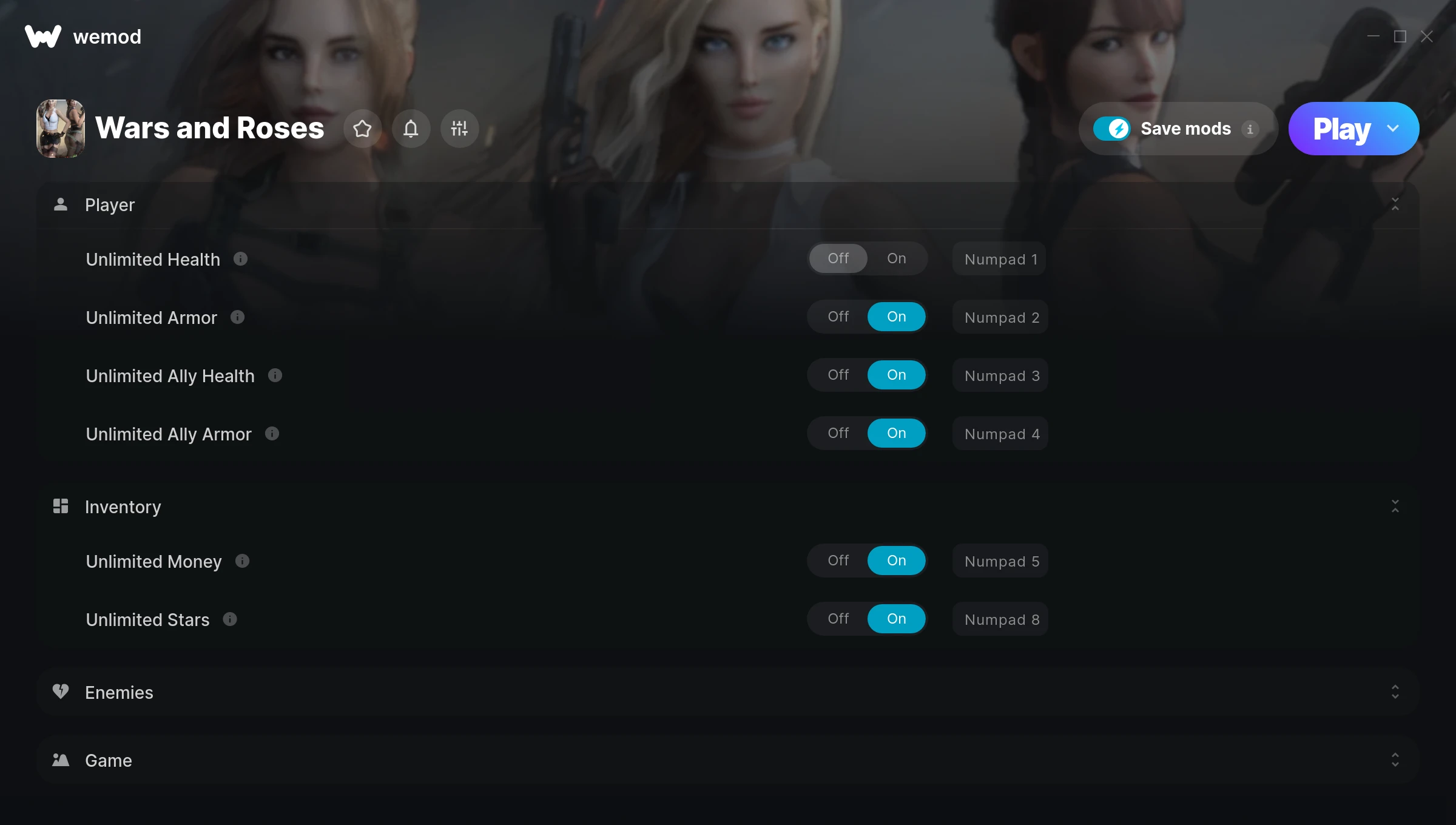 Wars and Roses Trainer screenshot