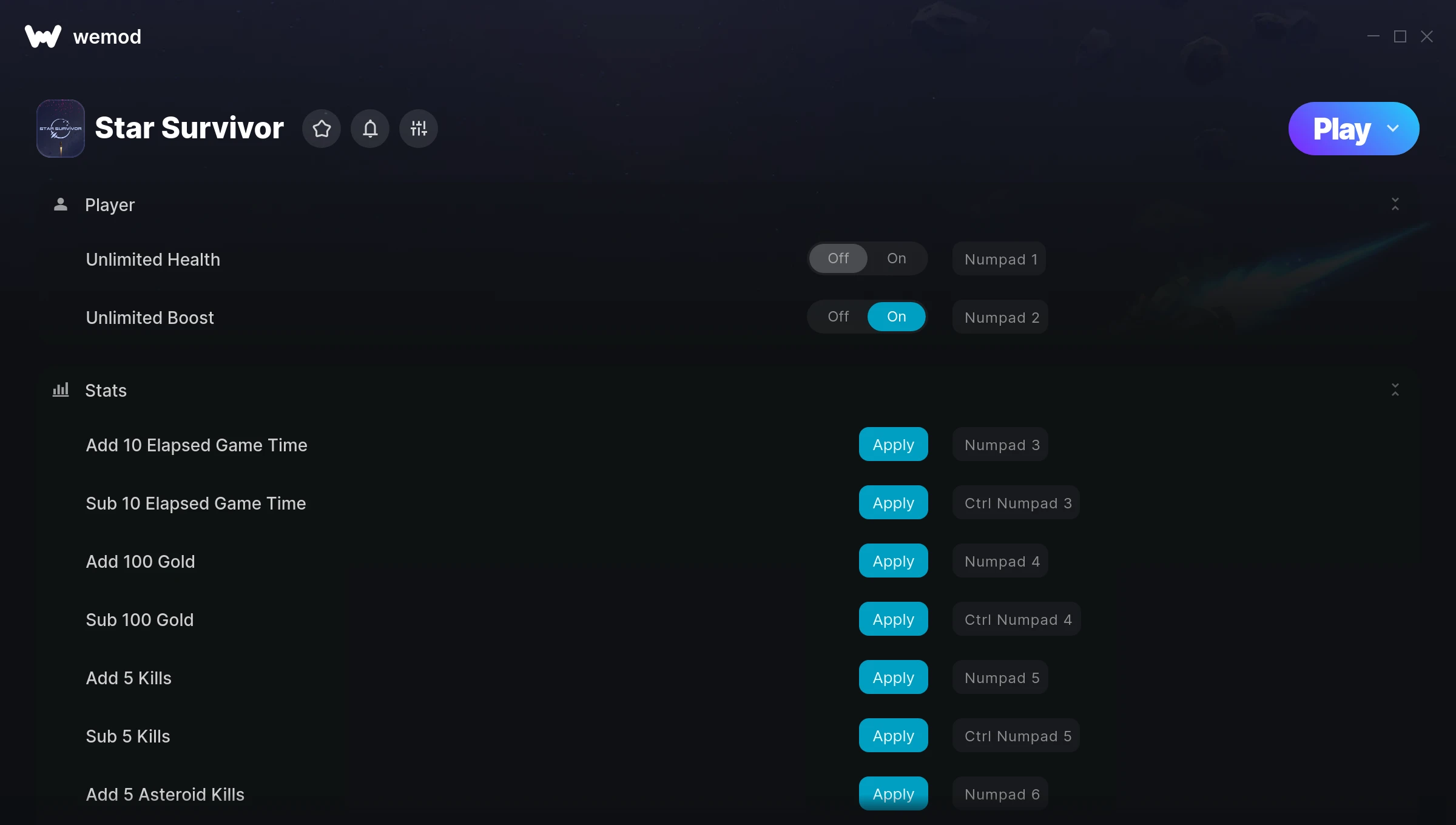 Star Survivor Trainer screenshot