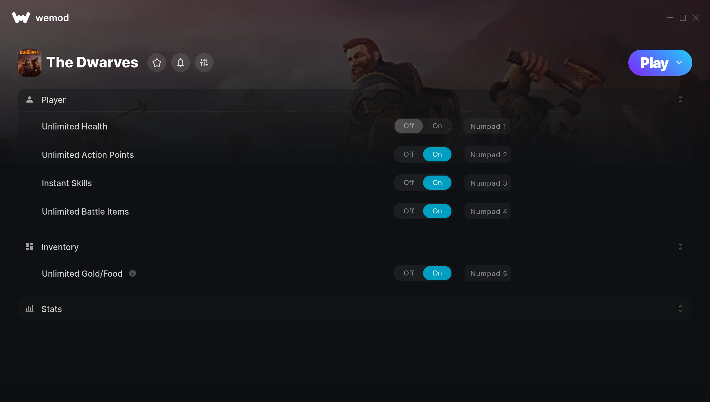 The Dwarves Trainer screenshot