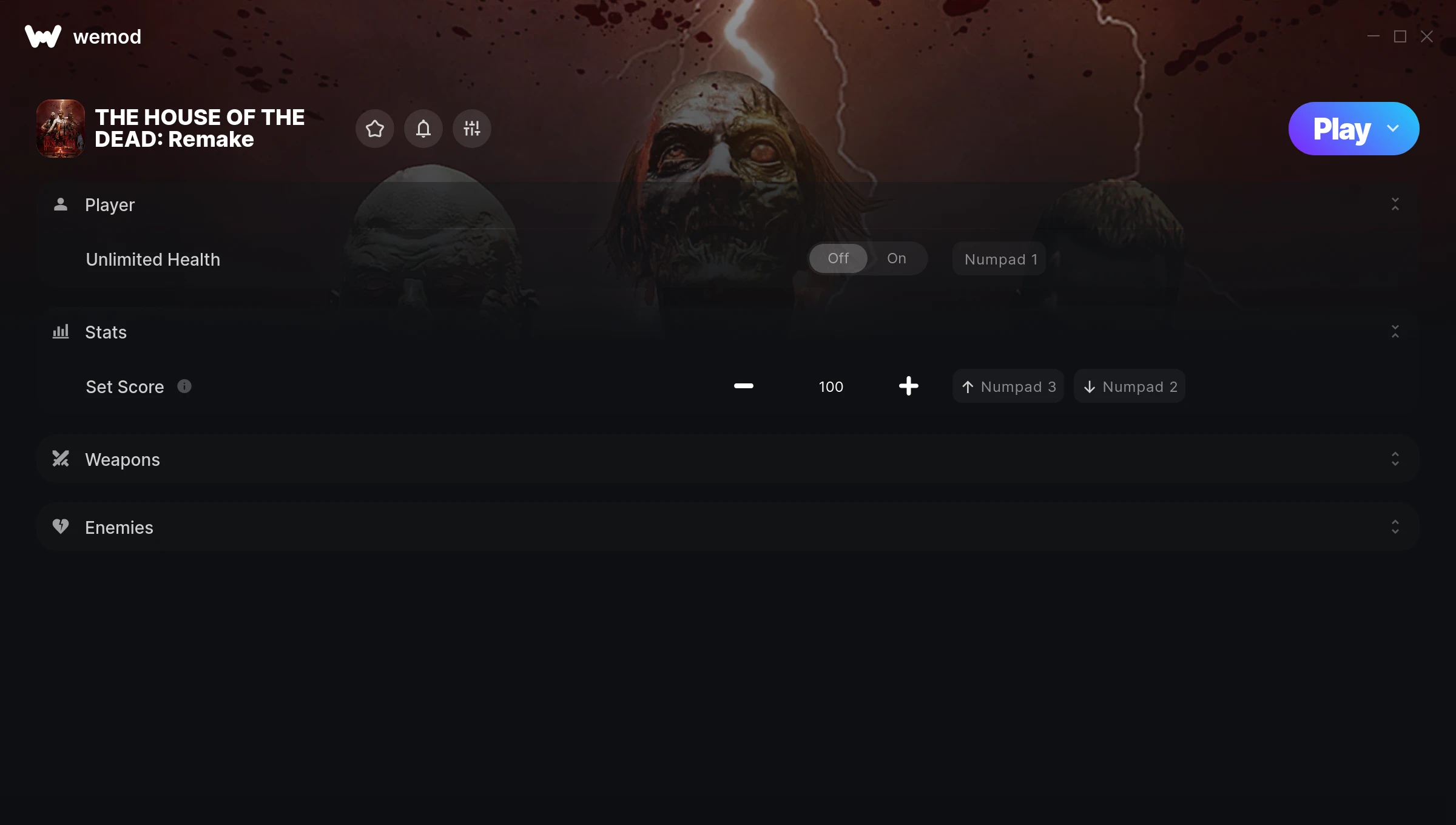 THE HOUSE OF THE DEAD: Remake Trainer screenshot