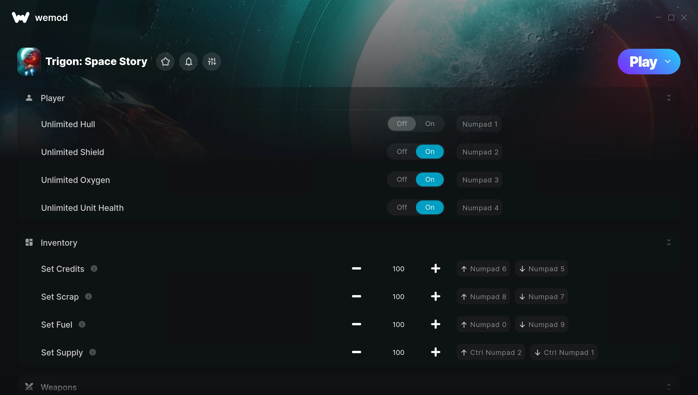 Trigon: Space Story Trainer screenshot
