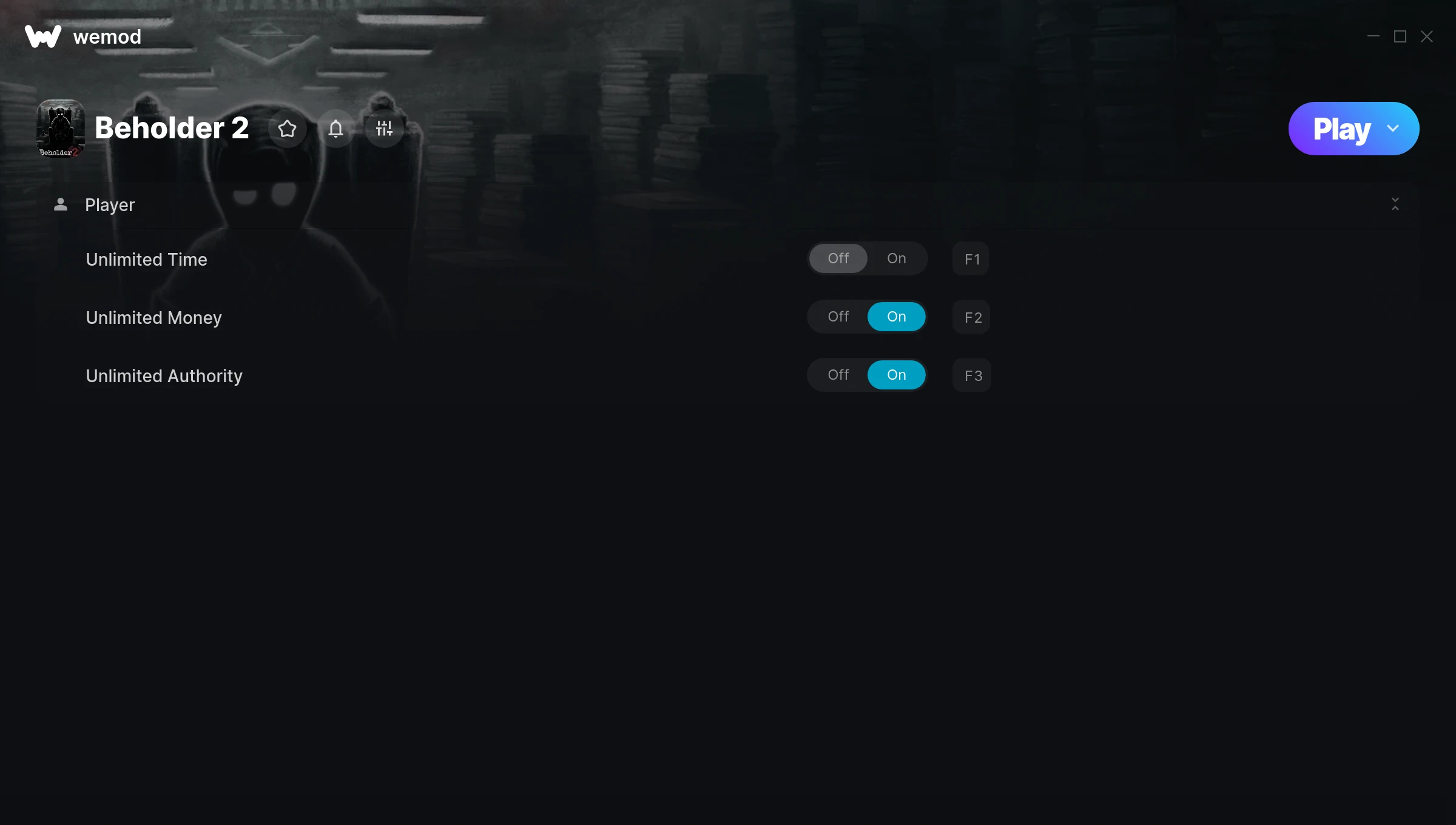 Beholder 2 Trainer screenshot