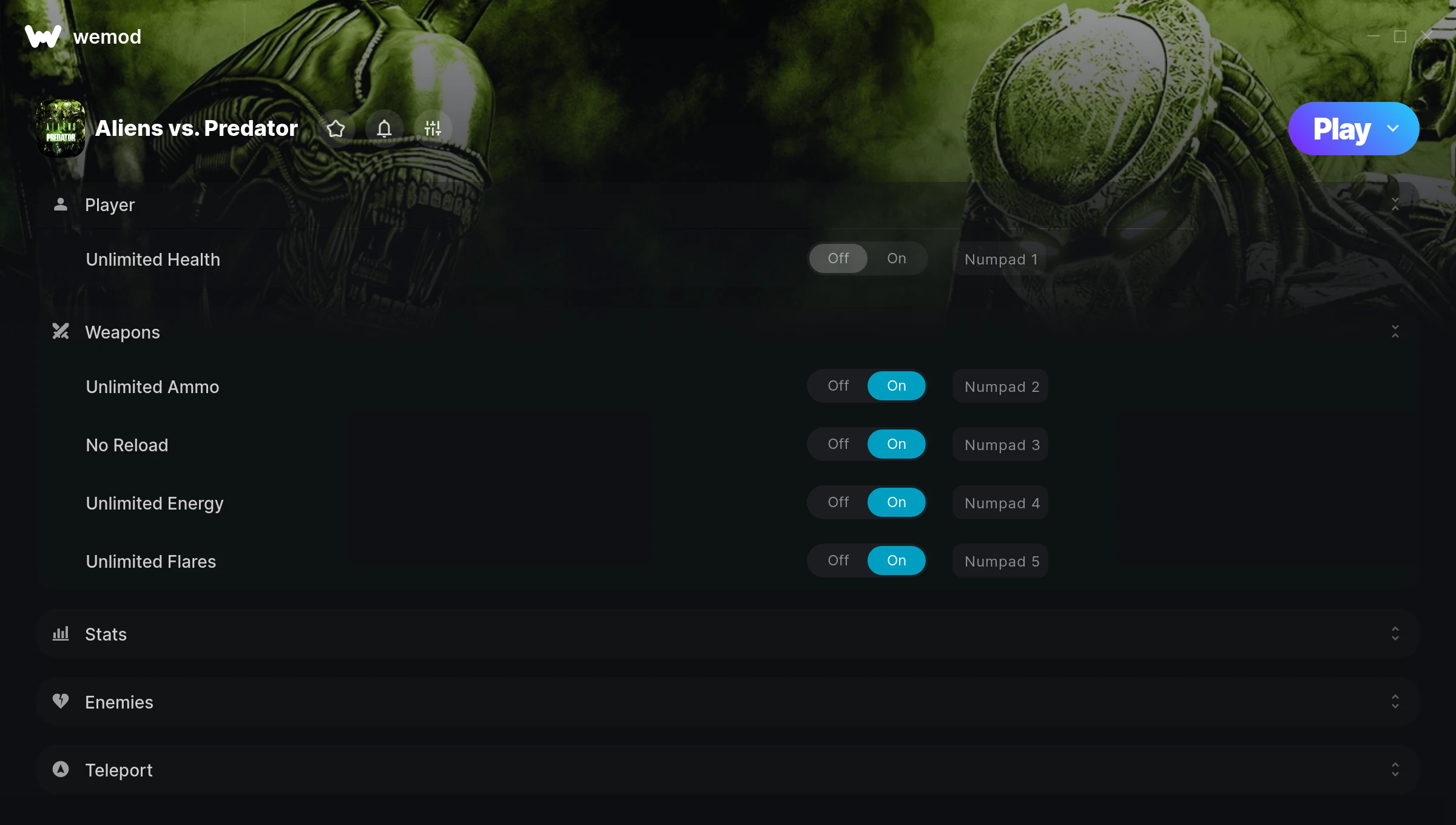 Aliens vs. Predator Trainer screenshot