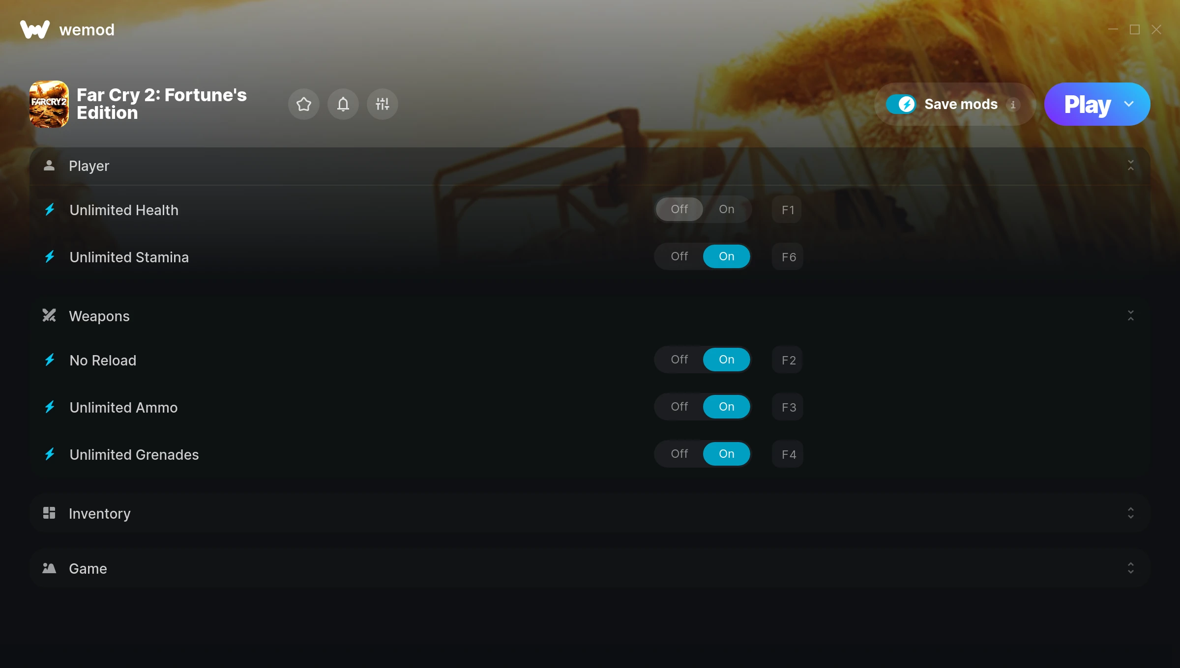 Far Cry 2: Fortune's Edition Trainer screenshot