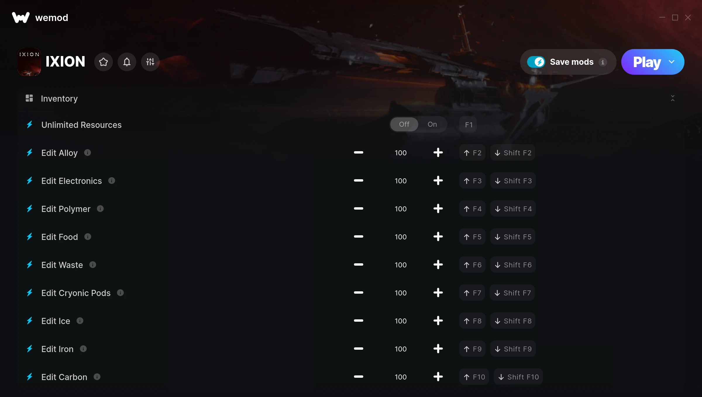 IXION Trainer screenshot