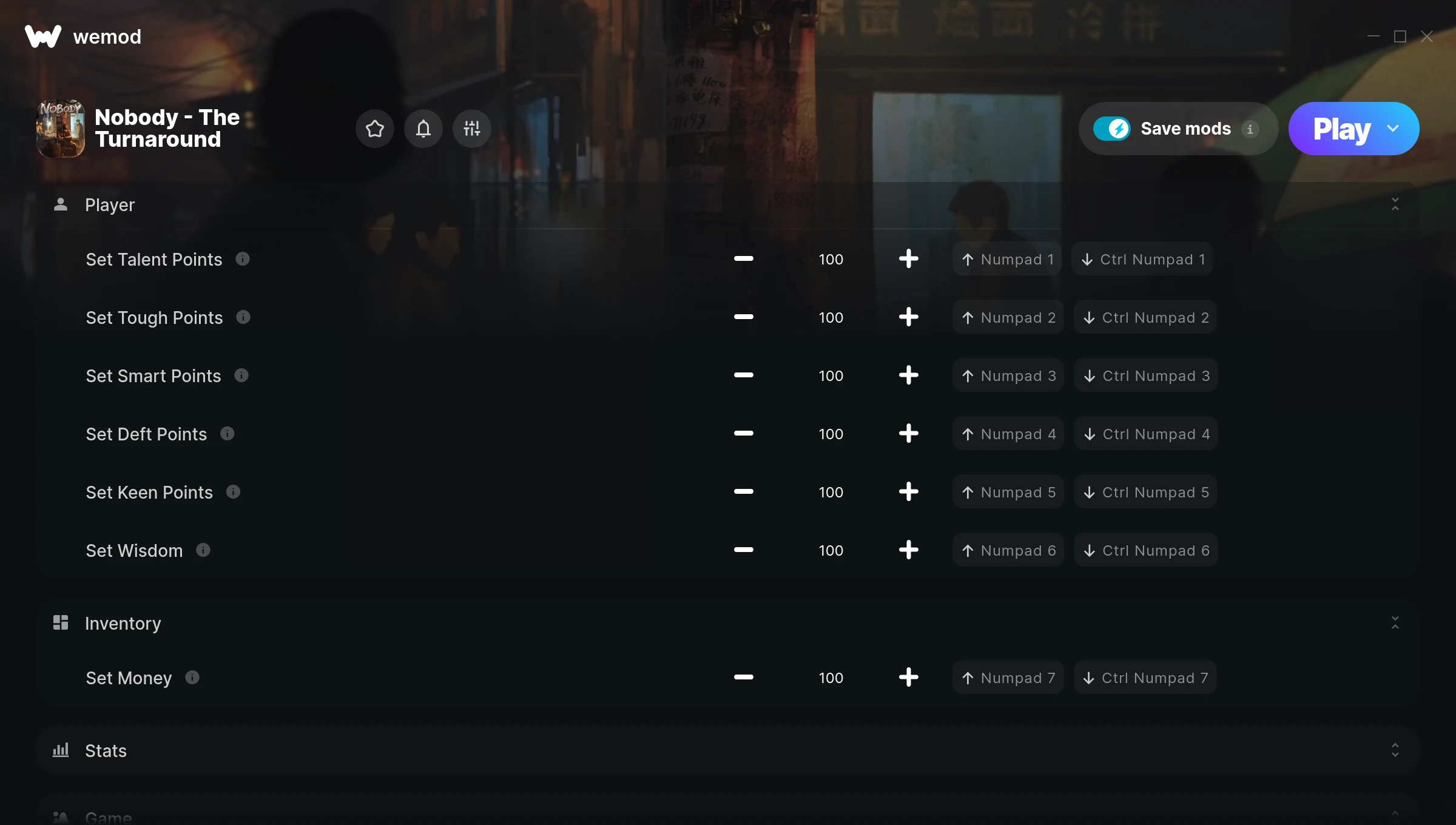 Nobody the Turnaround Trainer screenshot