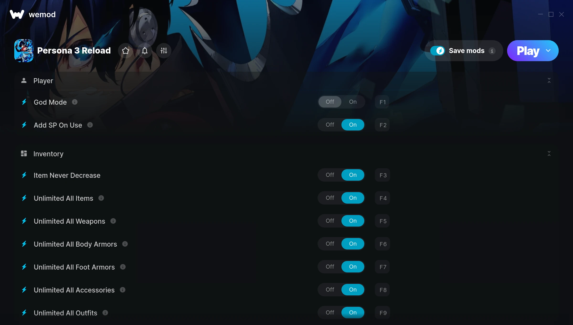 Persona 3 Reload Trainer screenshot