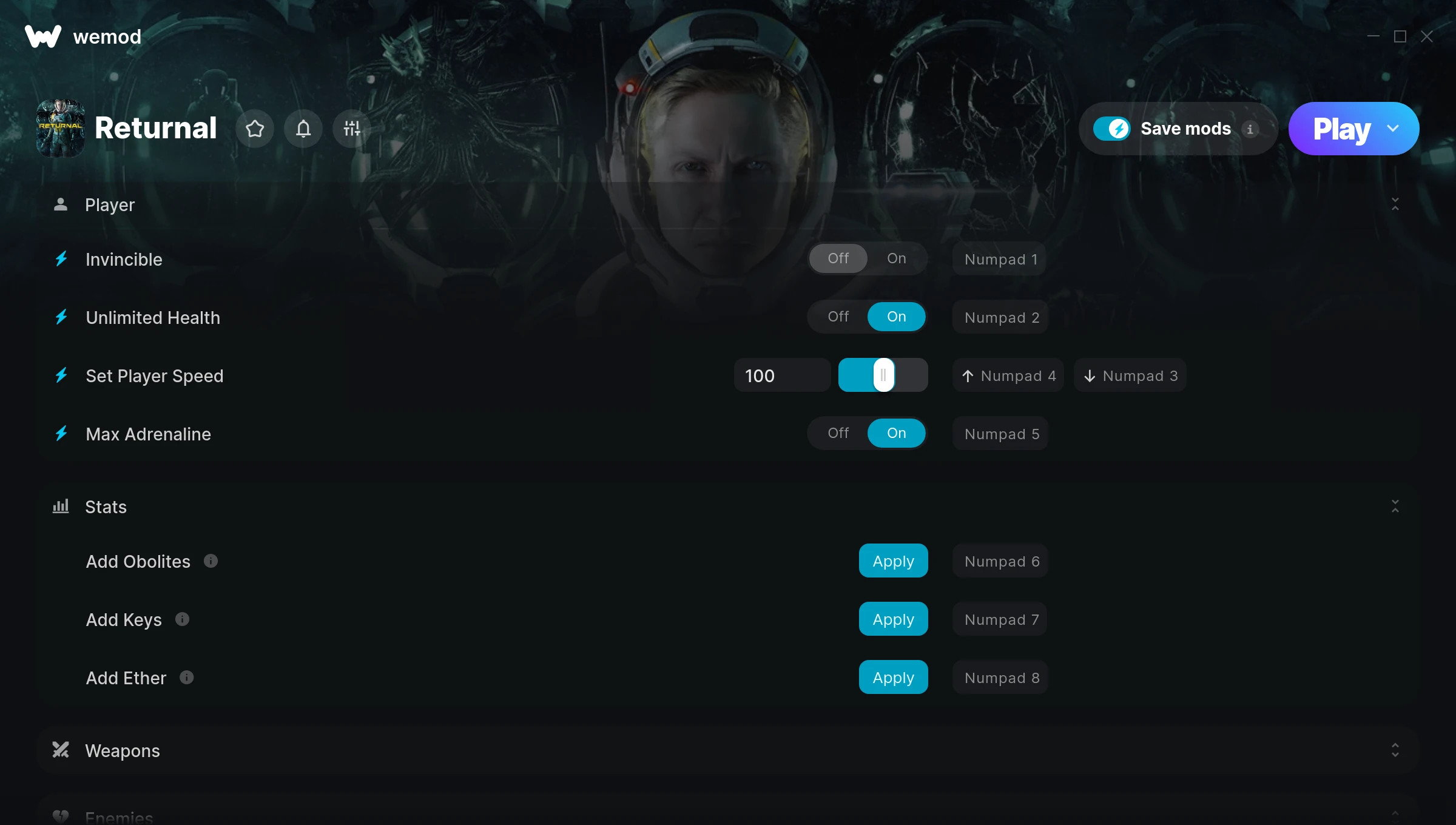 Returnal Trainer screenshot