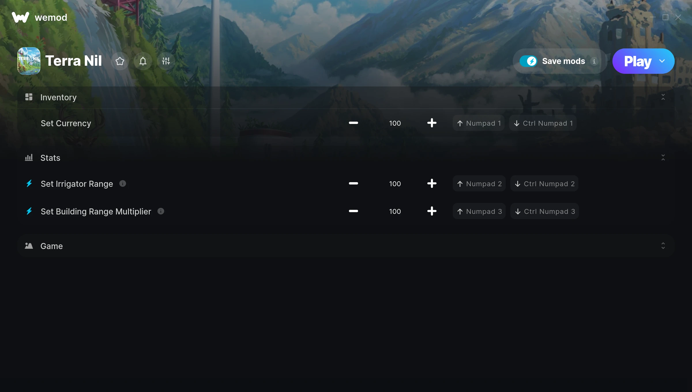 Terra Nil Trainer screenshot