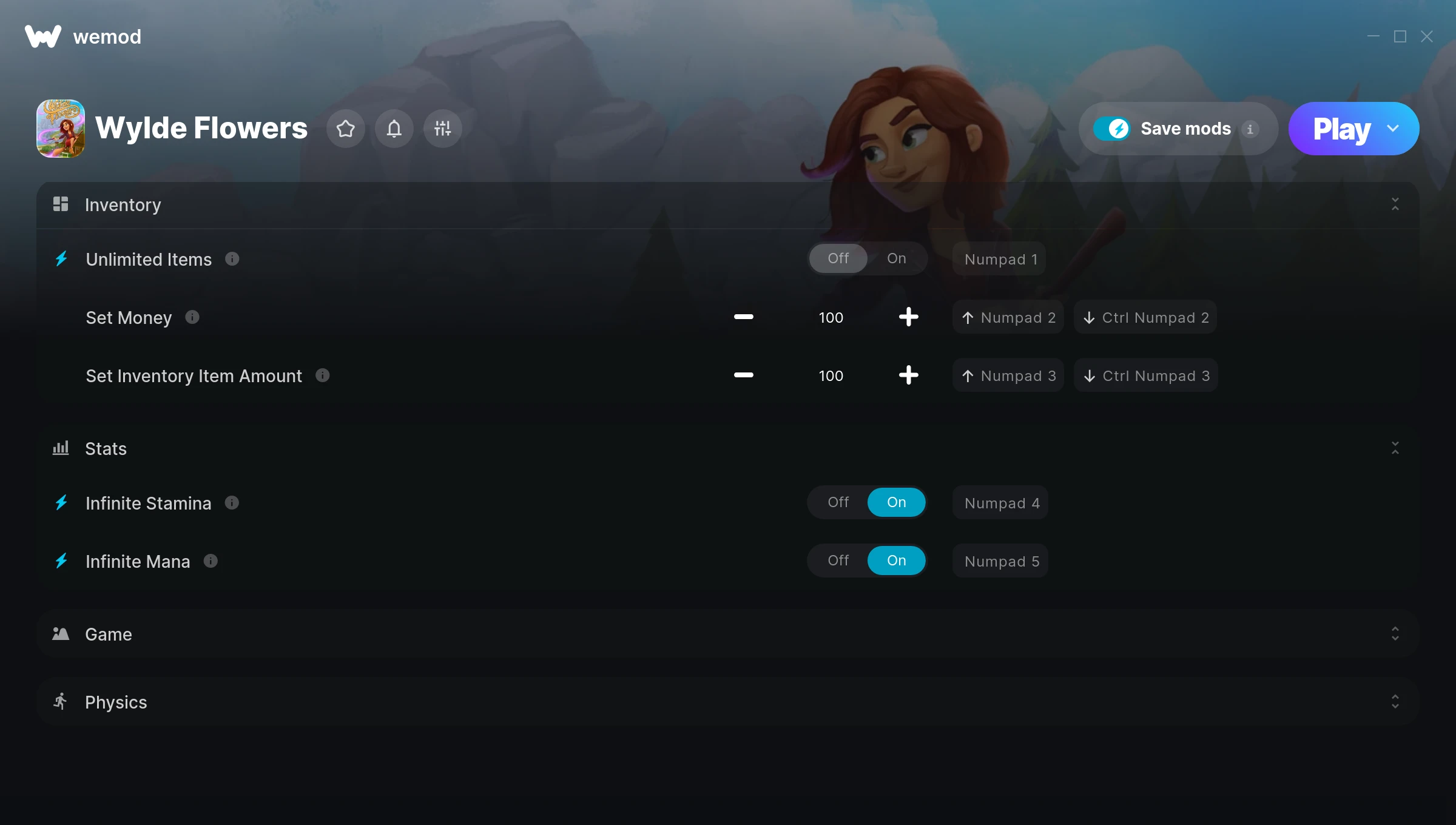 Wylde Flowers Trainer screenshot