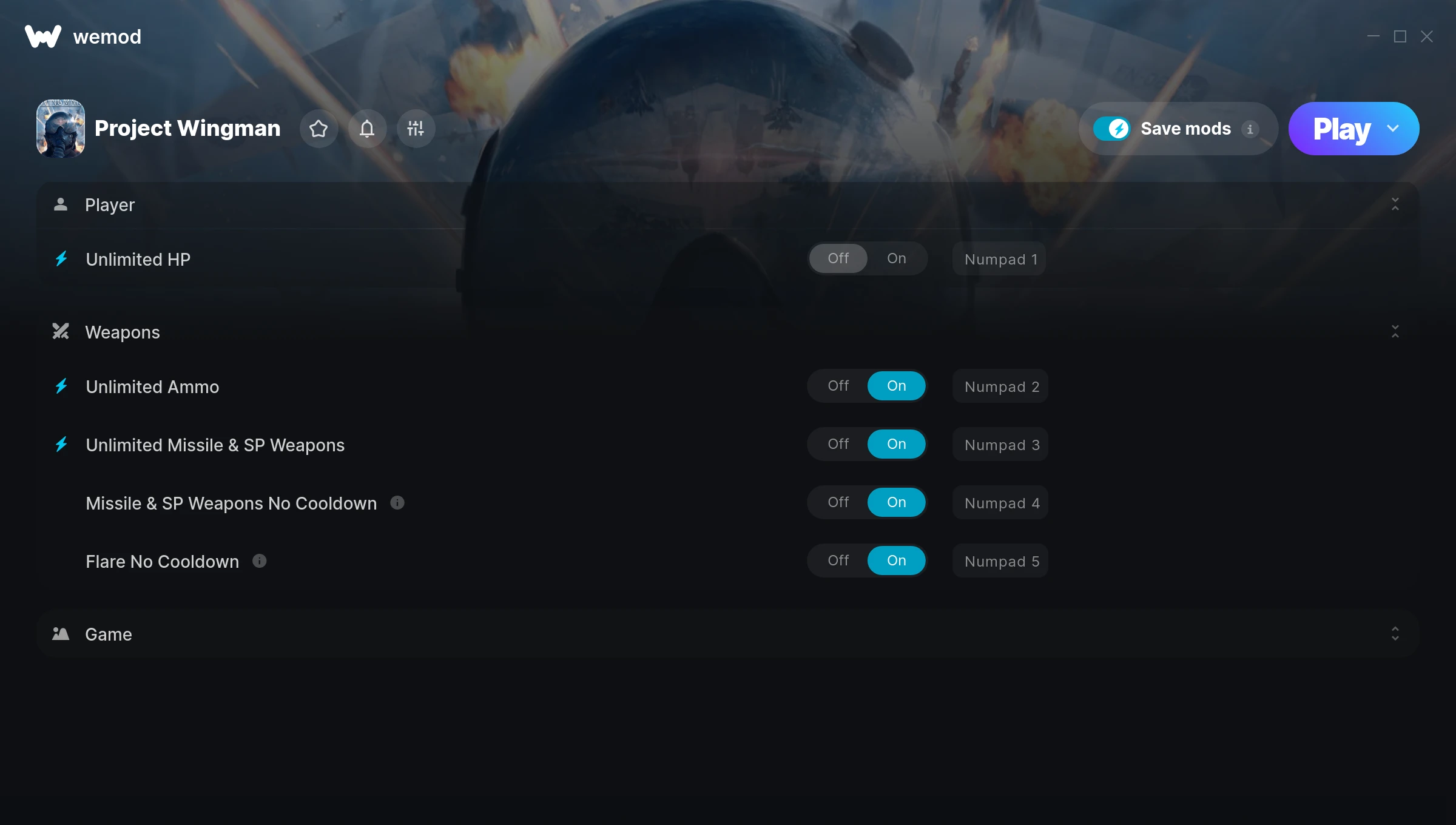 Project Wingman Trainer screenshot