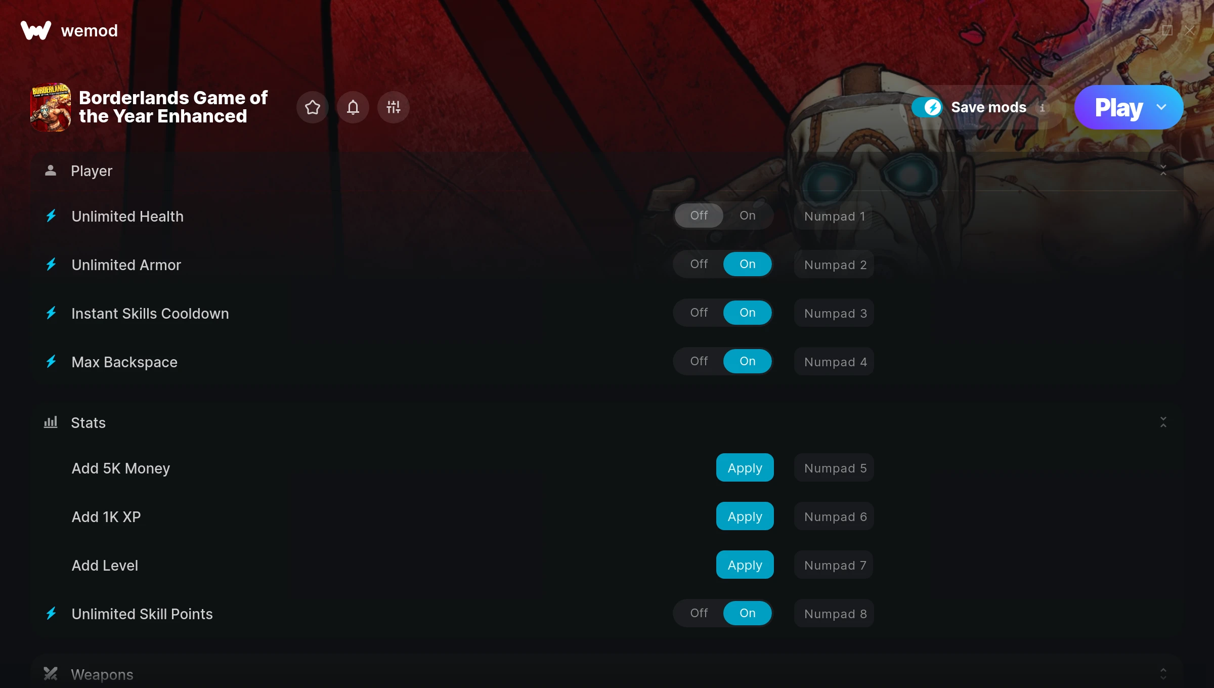 Borderlands Game of the Year Enhanced Trainer screenshot