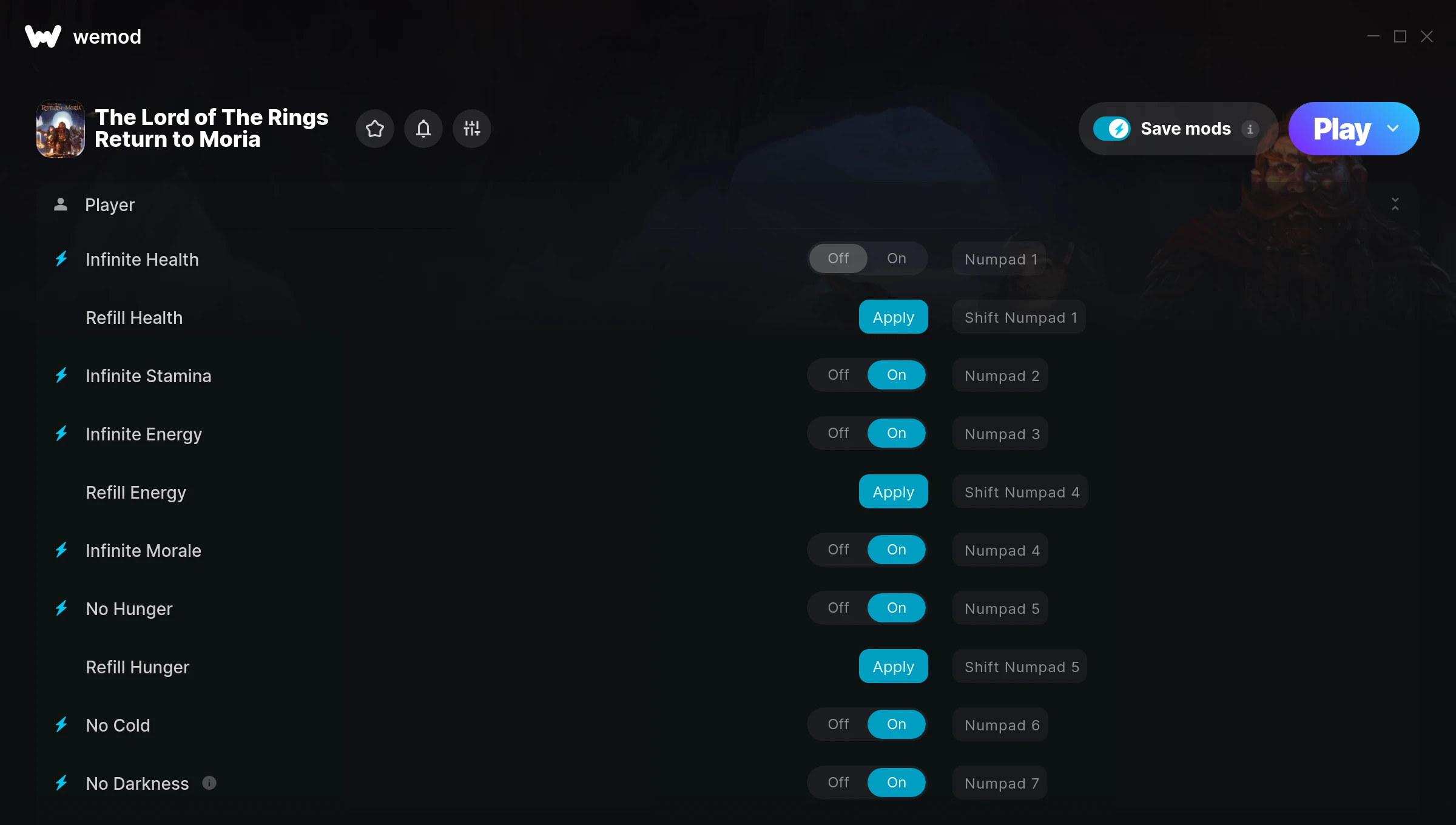 The Lord of The Rings Return to Moria Trainer screenshot