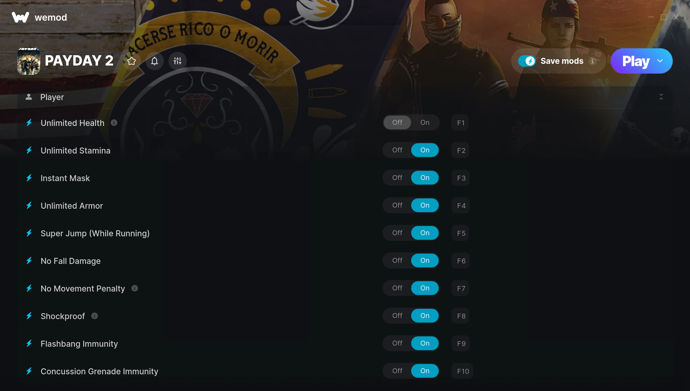 Payday 2 Trainer screenshot