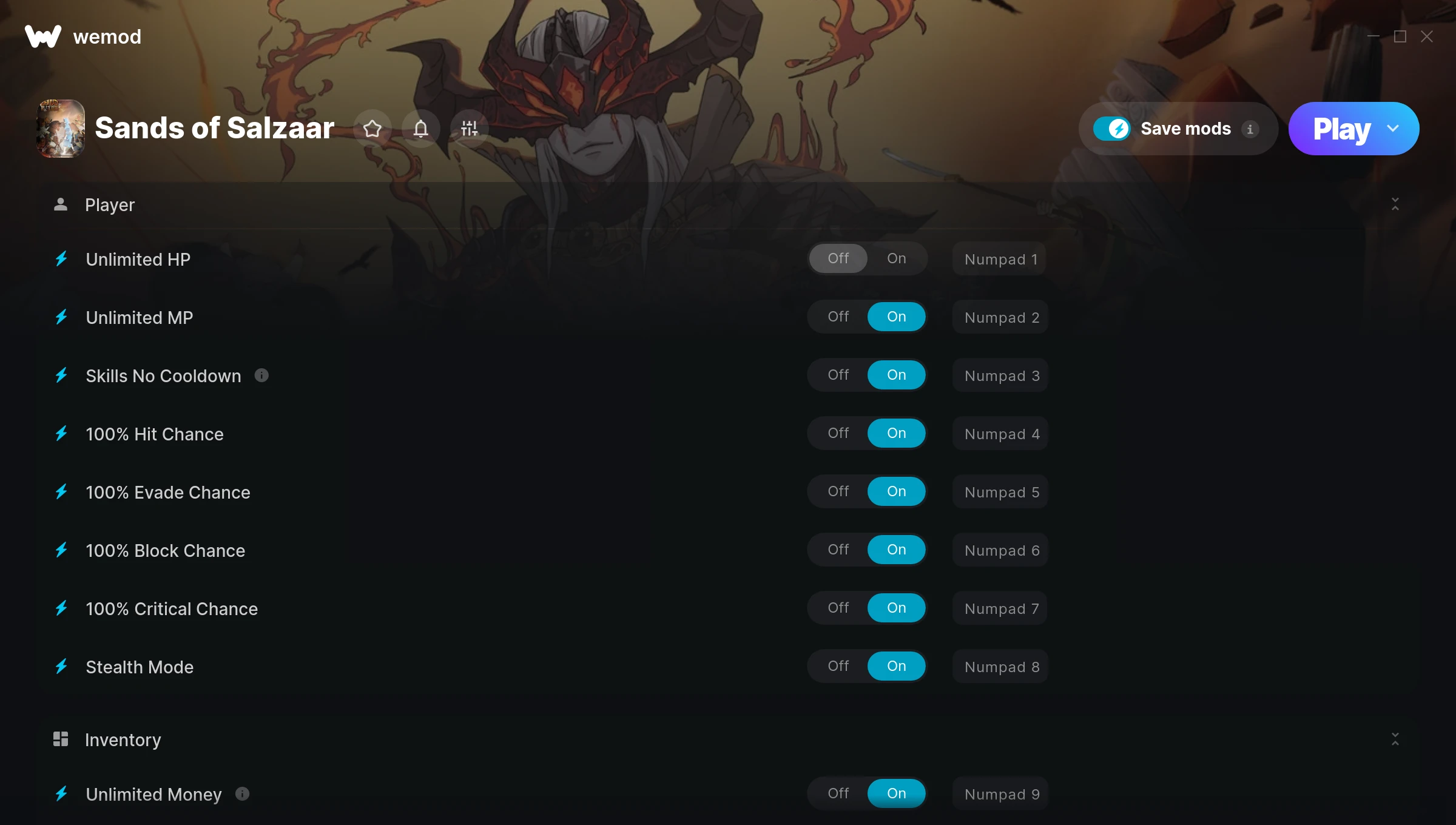 Sands of Salzaar Trainer screenshot