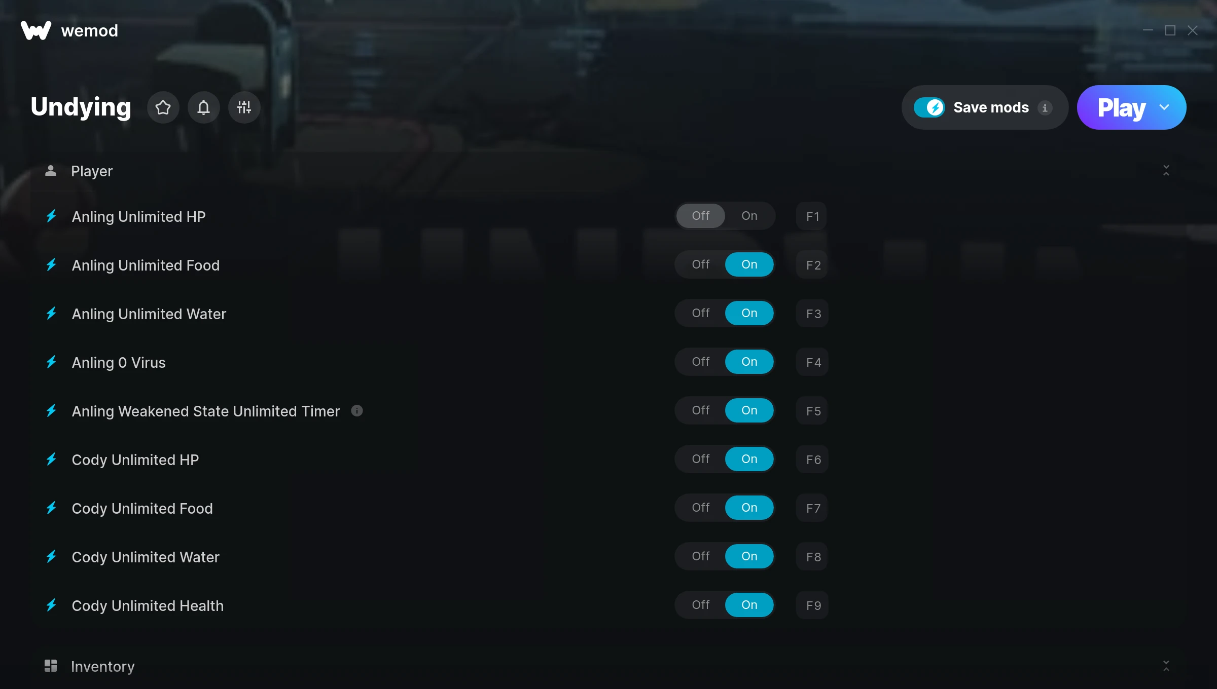 Undying Trainer screenshot