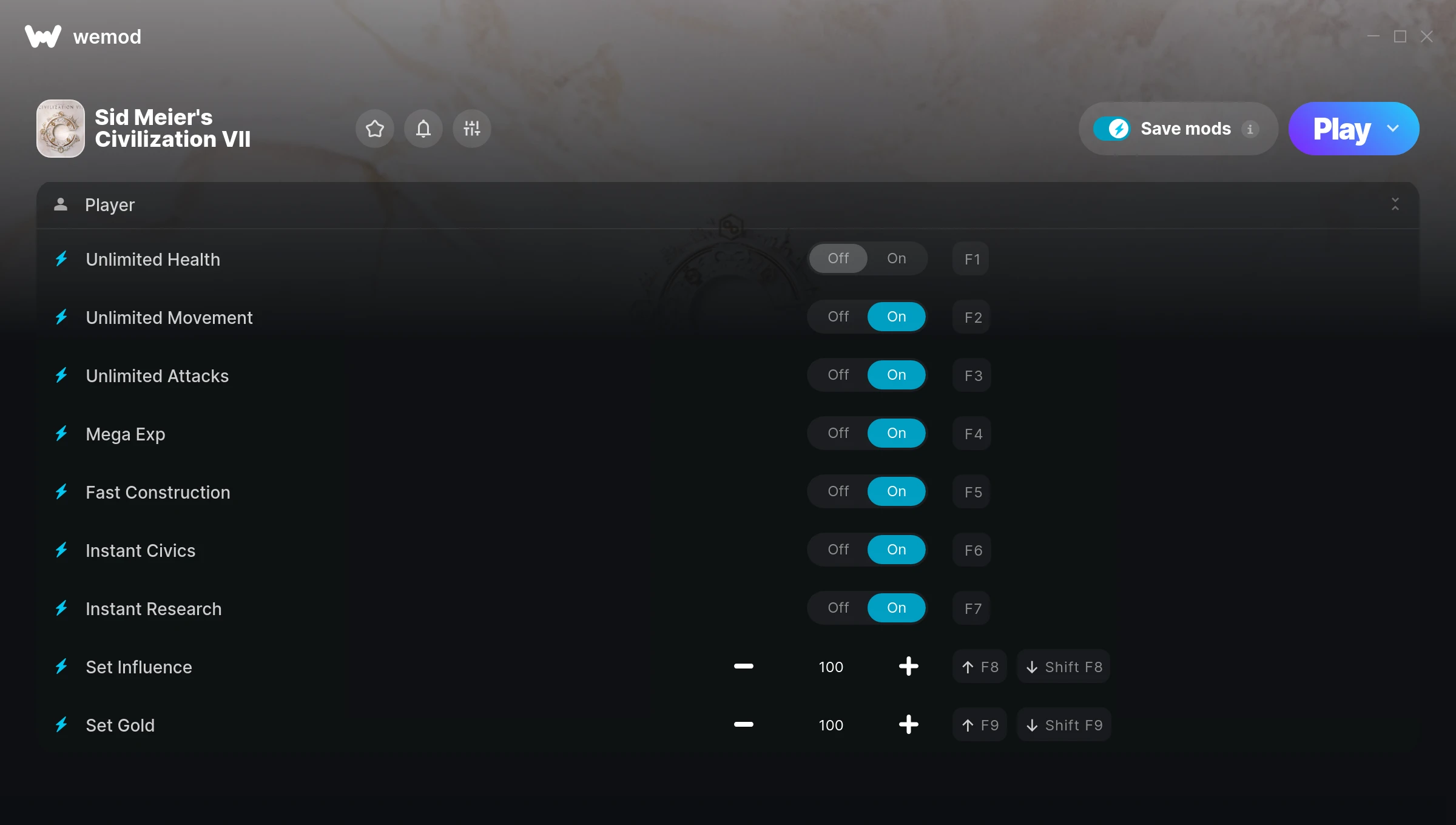 Sid Meiers Civilization VII Trainer screenshot