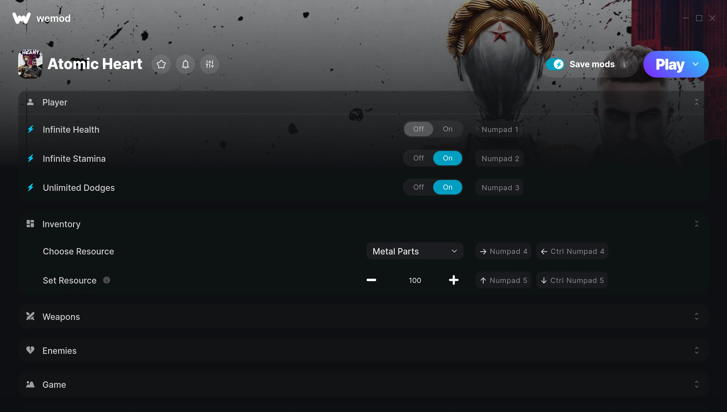 Atomic Heart Trainer screenshot