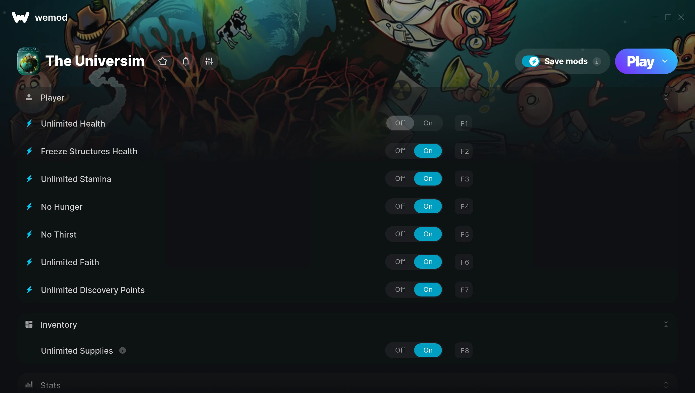 The Universim Trainer screenshot