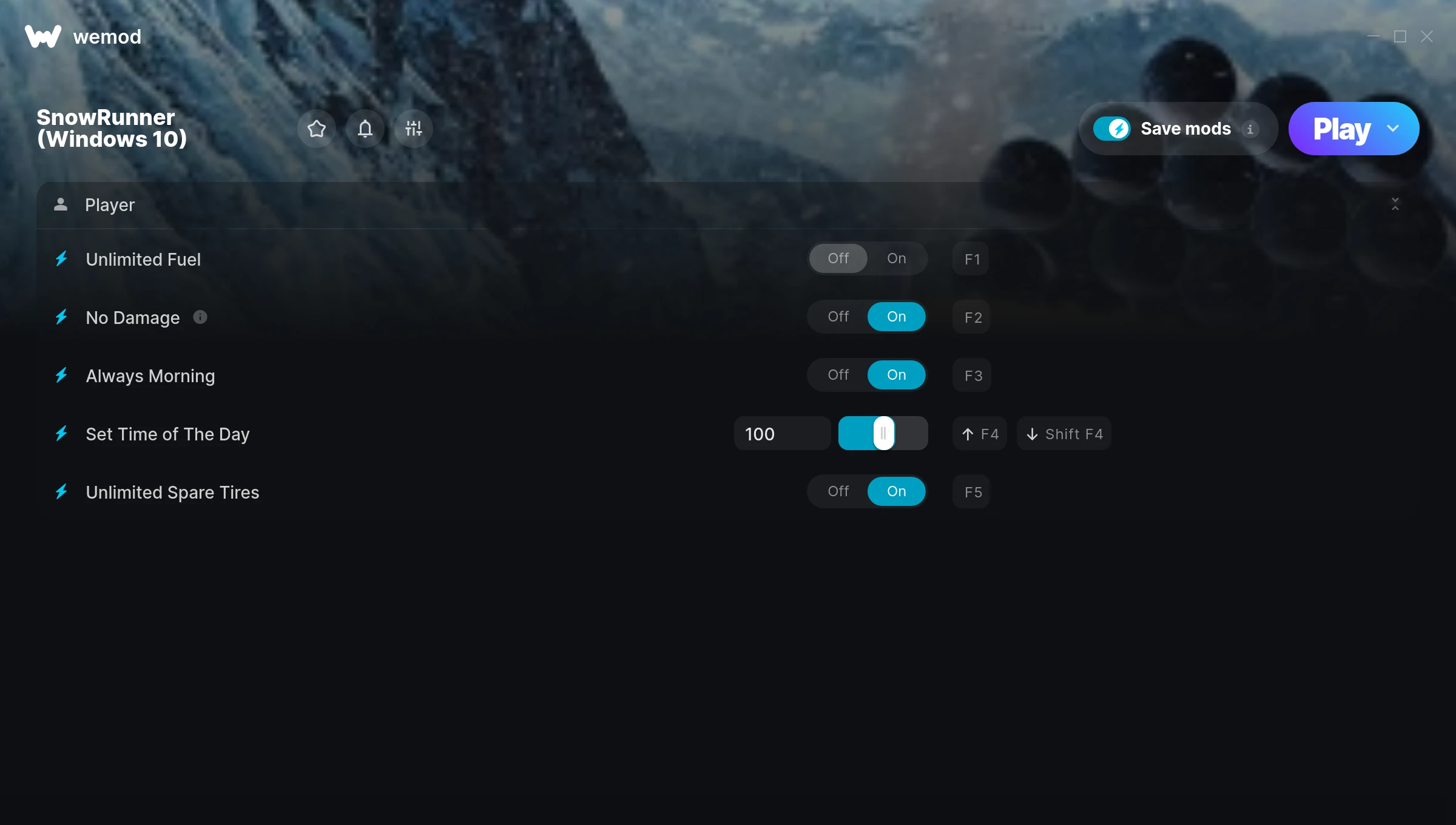 SnowRunner (Windows 10) Trainer screenshot