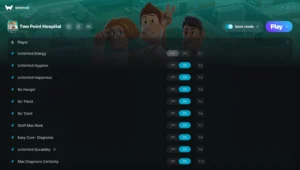 Two Point Hospital Trainer screenshot