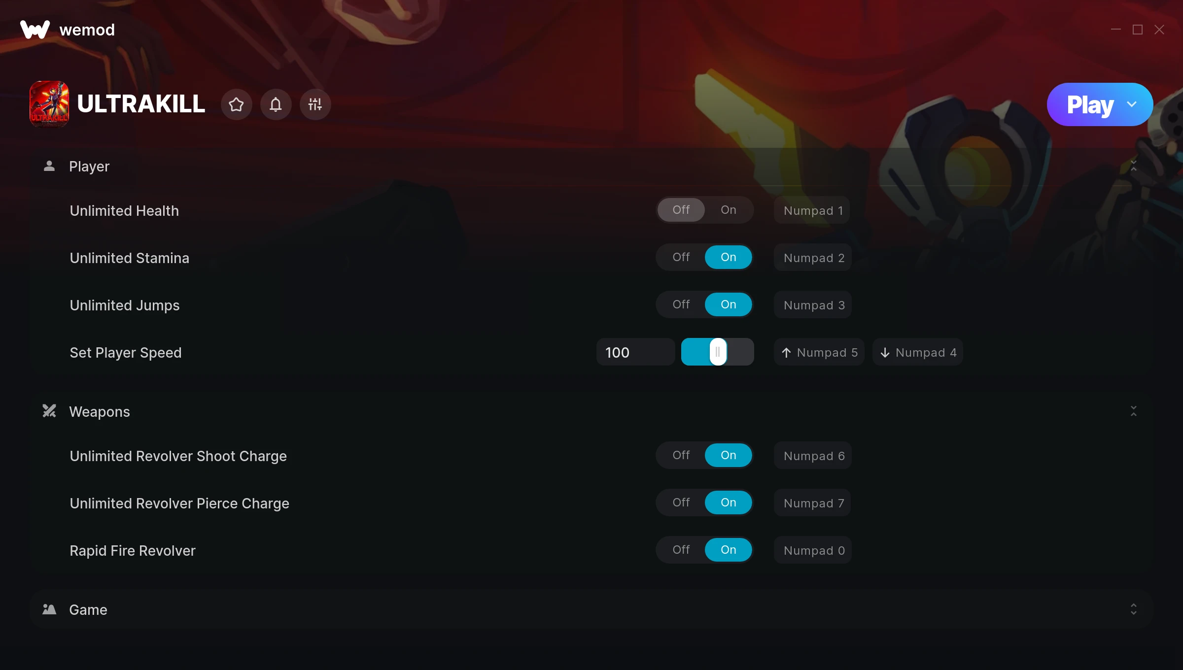 ULTRAKILL Trainer screenshot