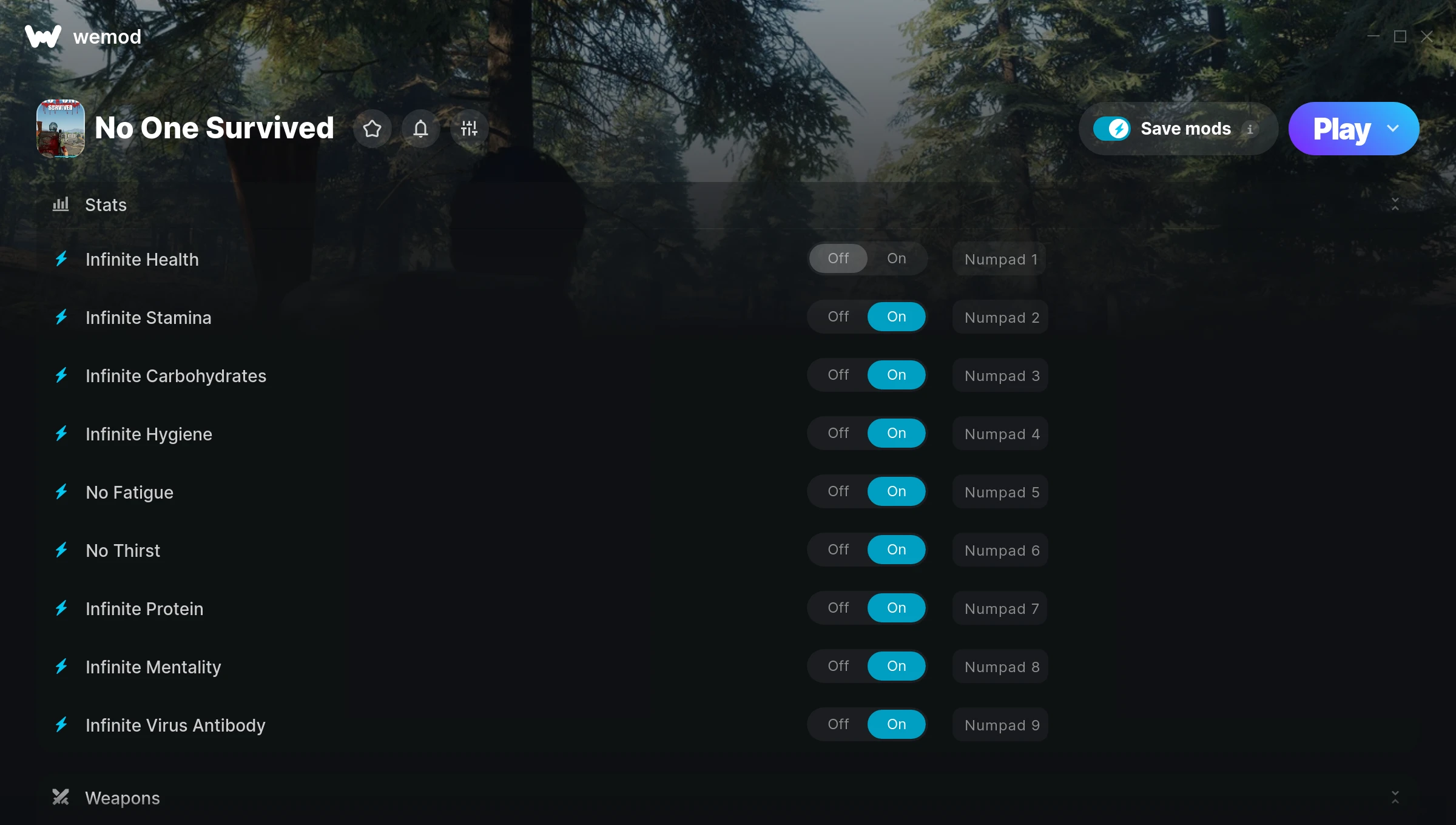 No One Survived Trainer screenshot