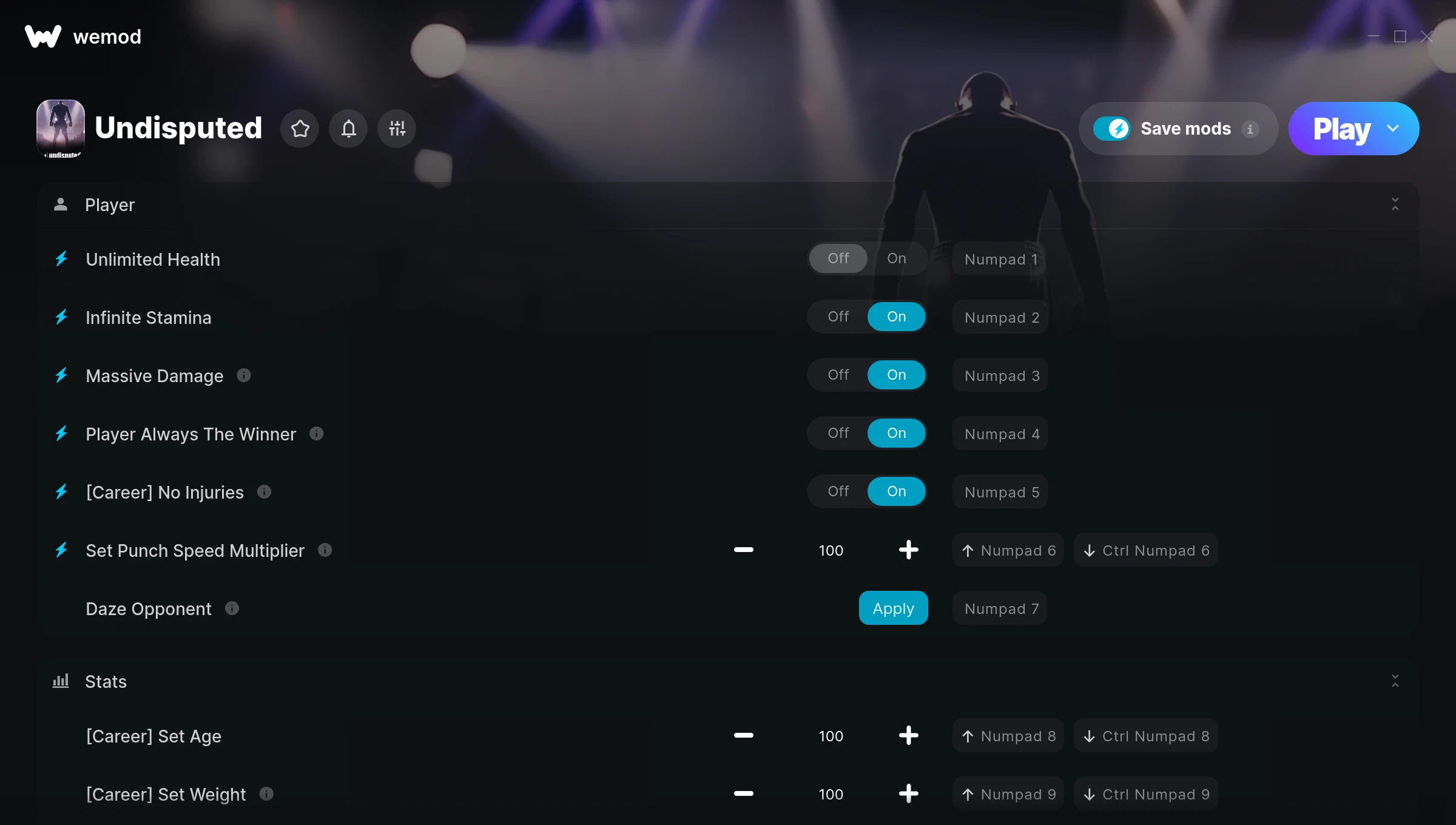 Undisputed Trainer screenshot