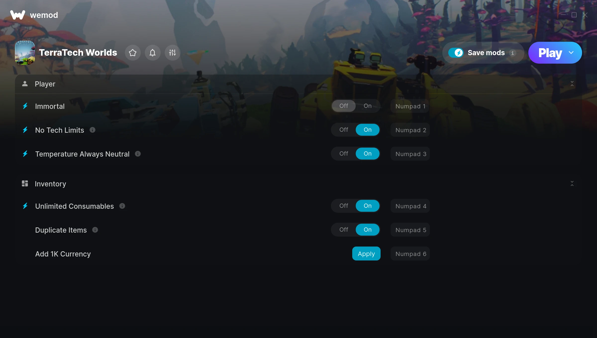 TerraTech Worlds Trainer screenshot