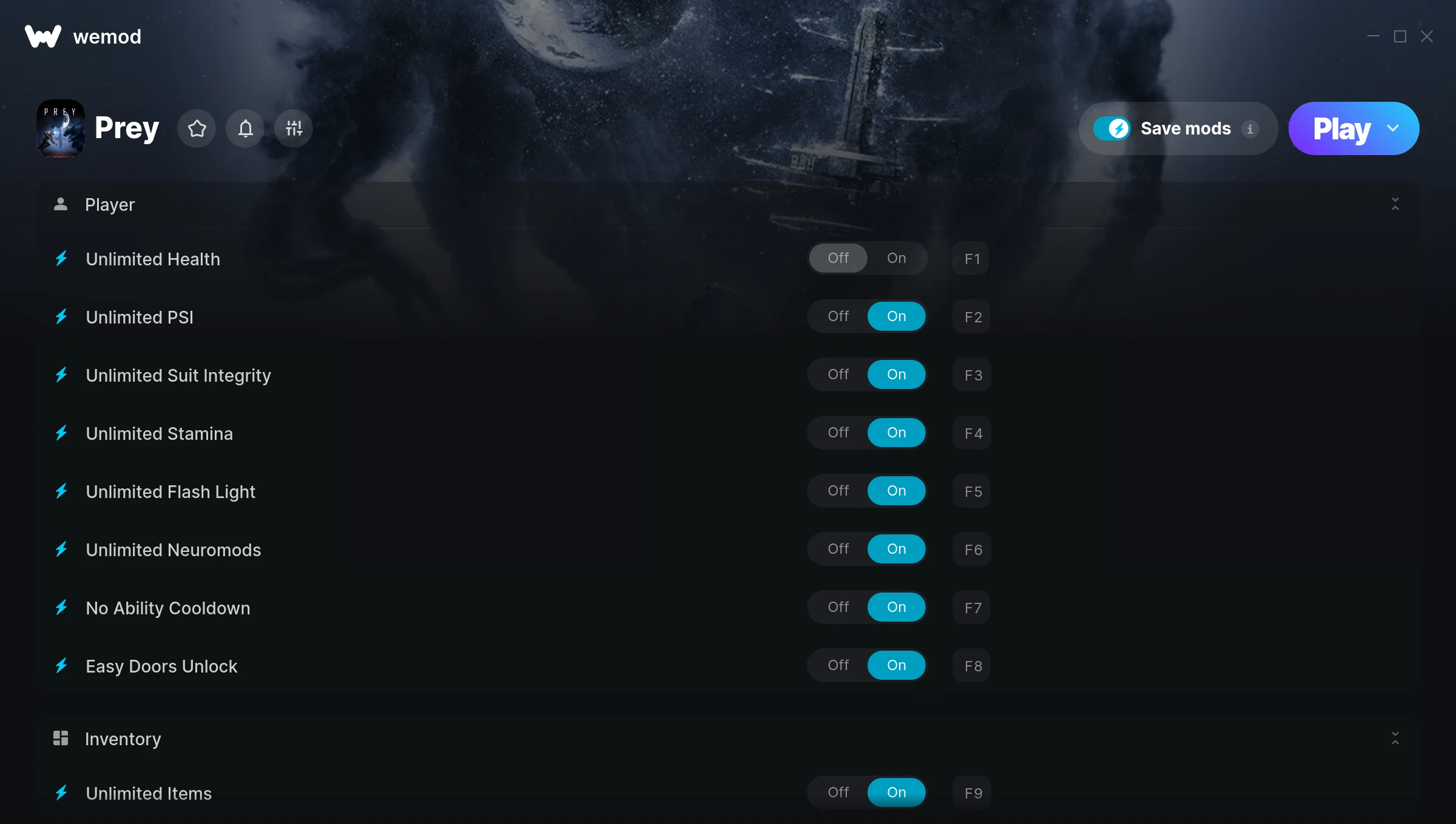 Prey Trainer screenshot