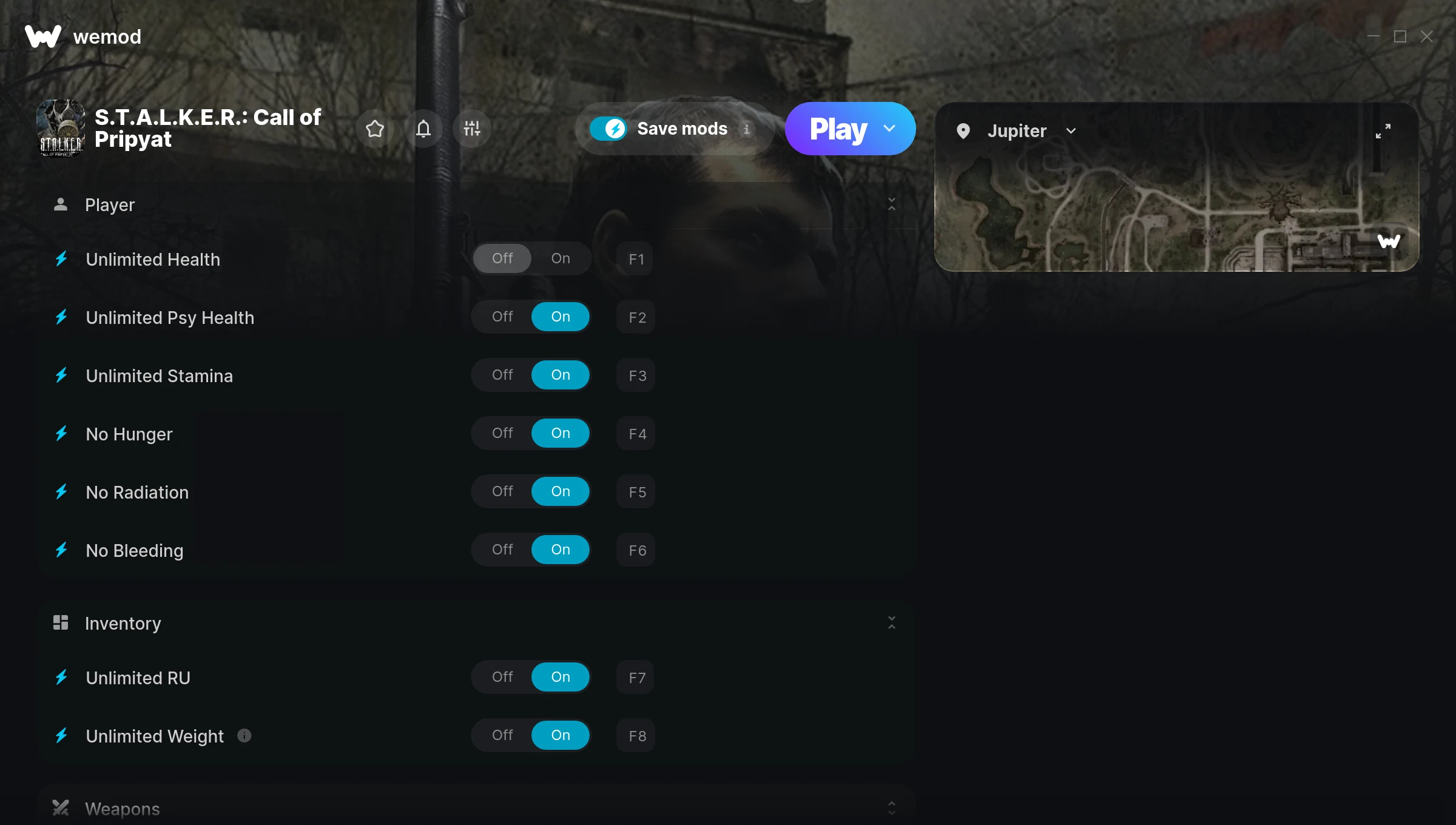 S.T.A.L.K.E.R.: Call of Pripyat Trainer screenshot