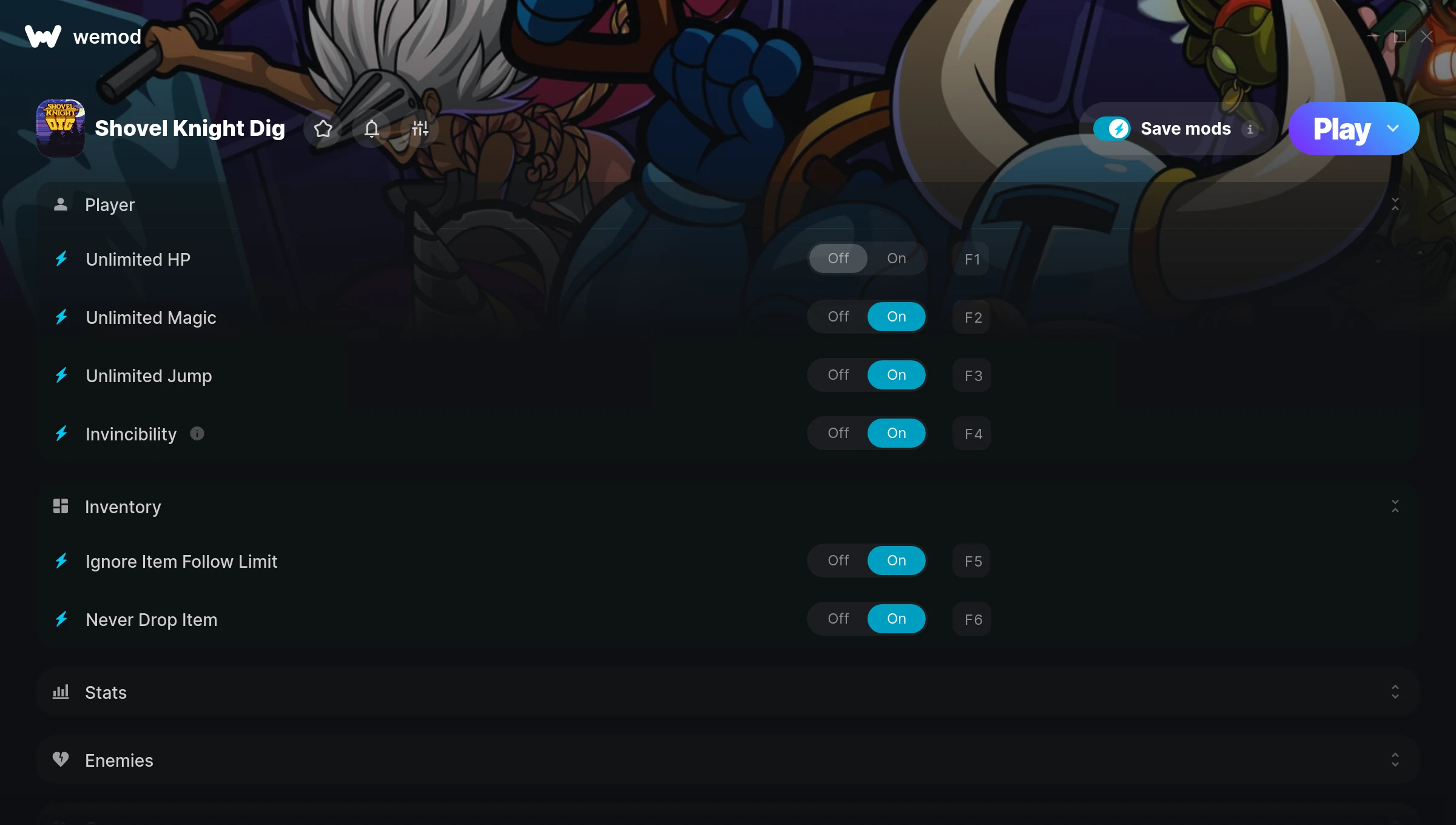 Shovel Knight Dig Trainer screenshot