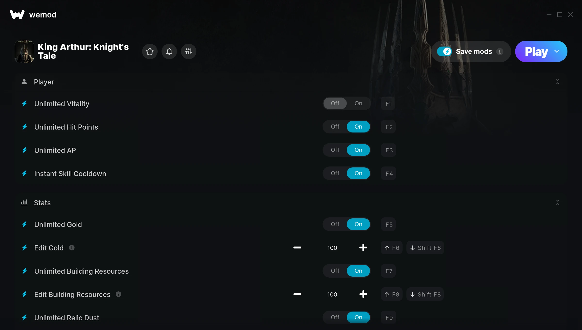 King Arthur: Knight's Tale Trainer screenshot