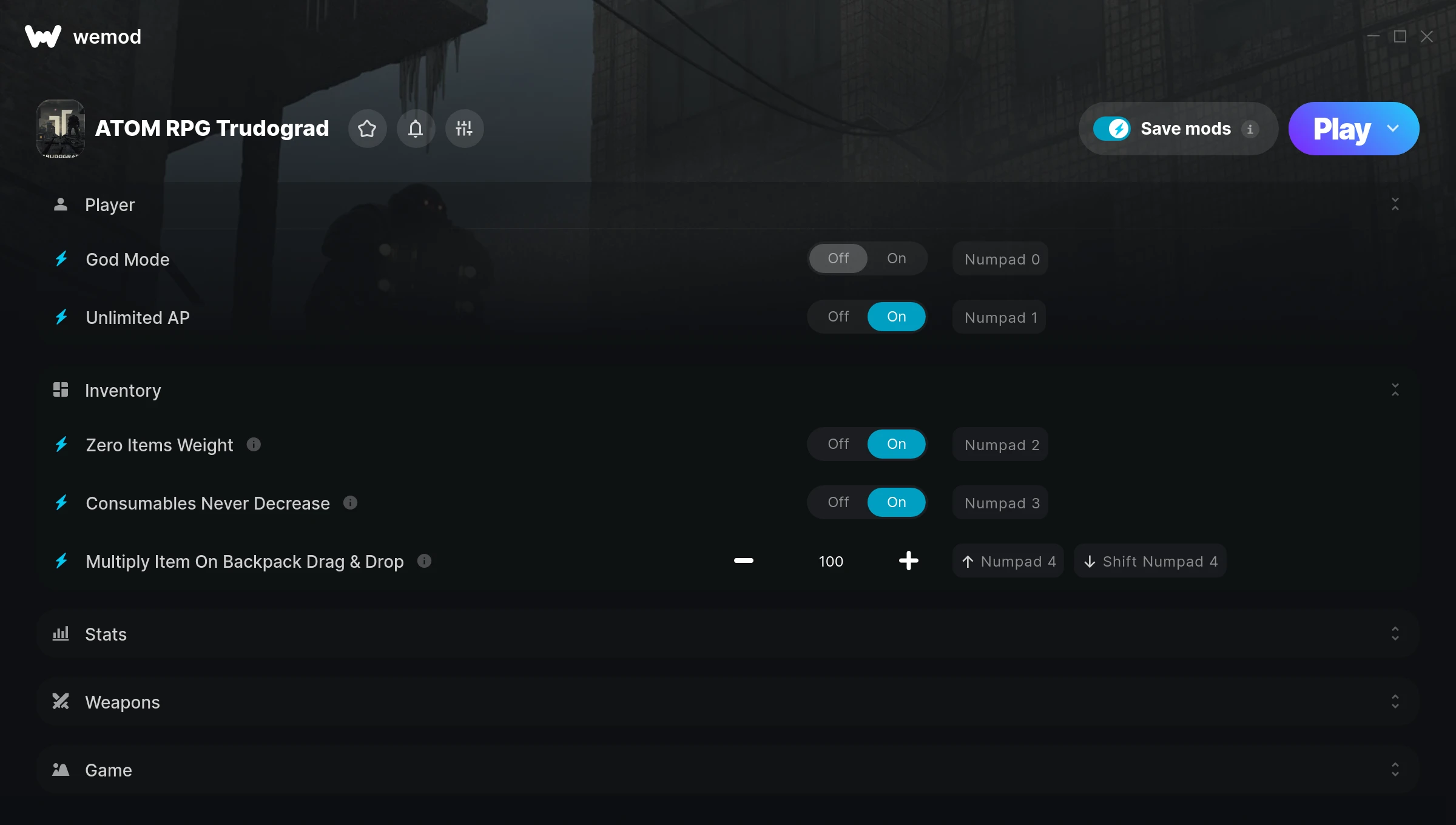 ATOM RPG Trudograd Trainer screenshot