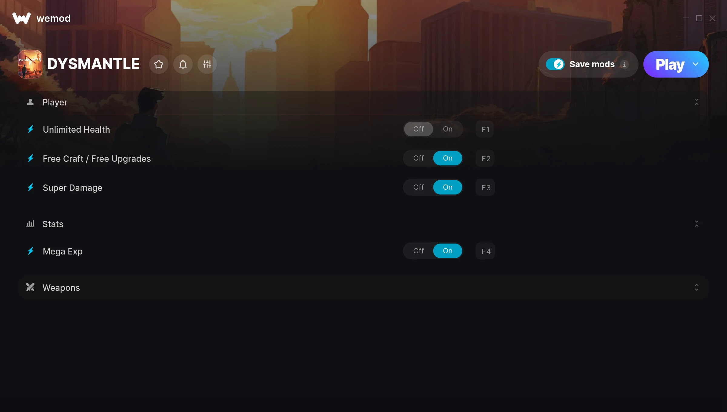 DYSMANTLE Trainer screenshot