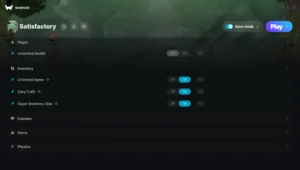 Satisfactory Trainer screenshot