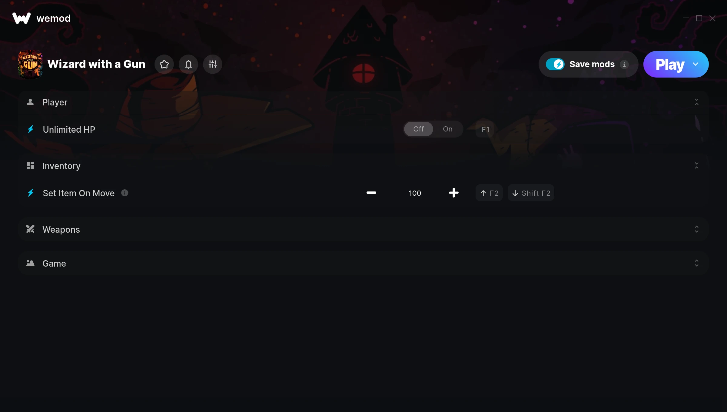 Wizard with a Gun Trainer screenshot