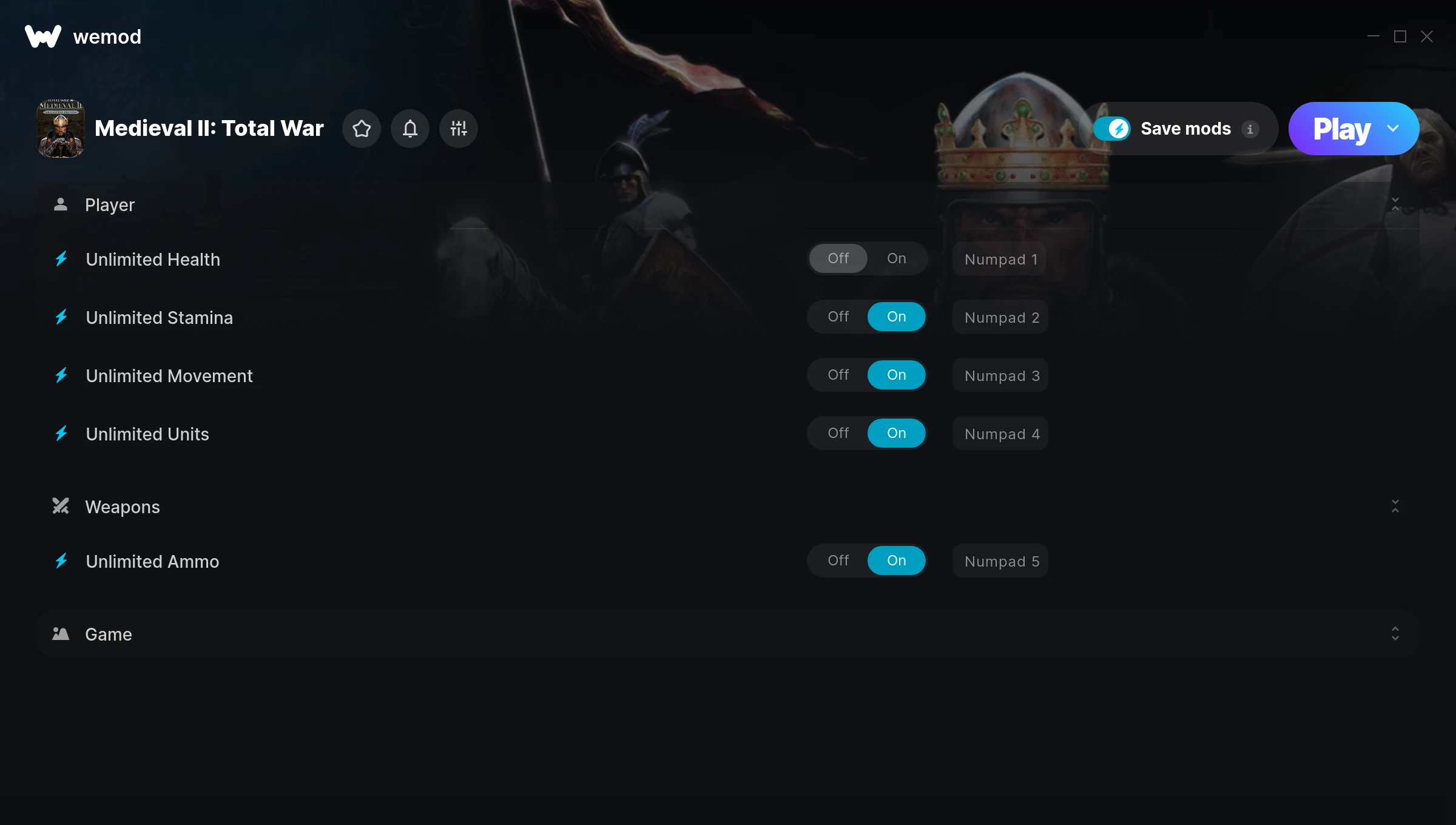 Medieval II: Total War Trainer screenshot